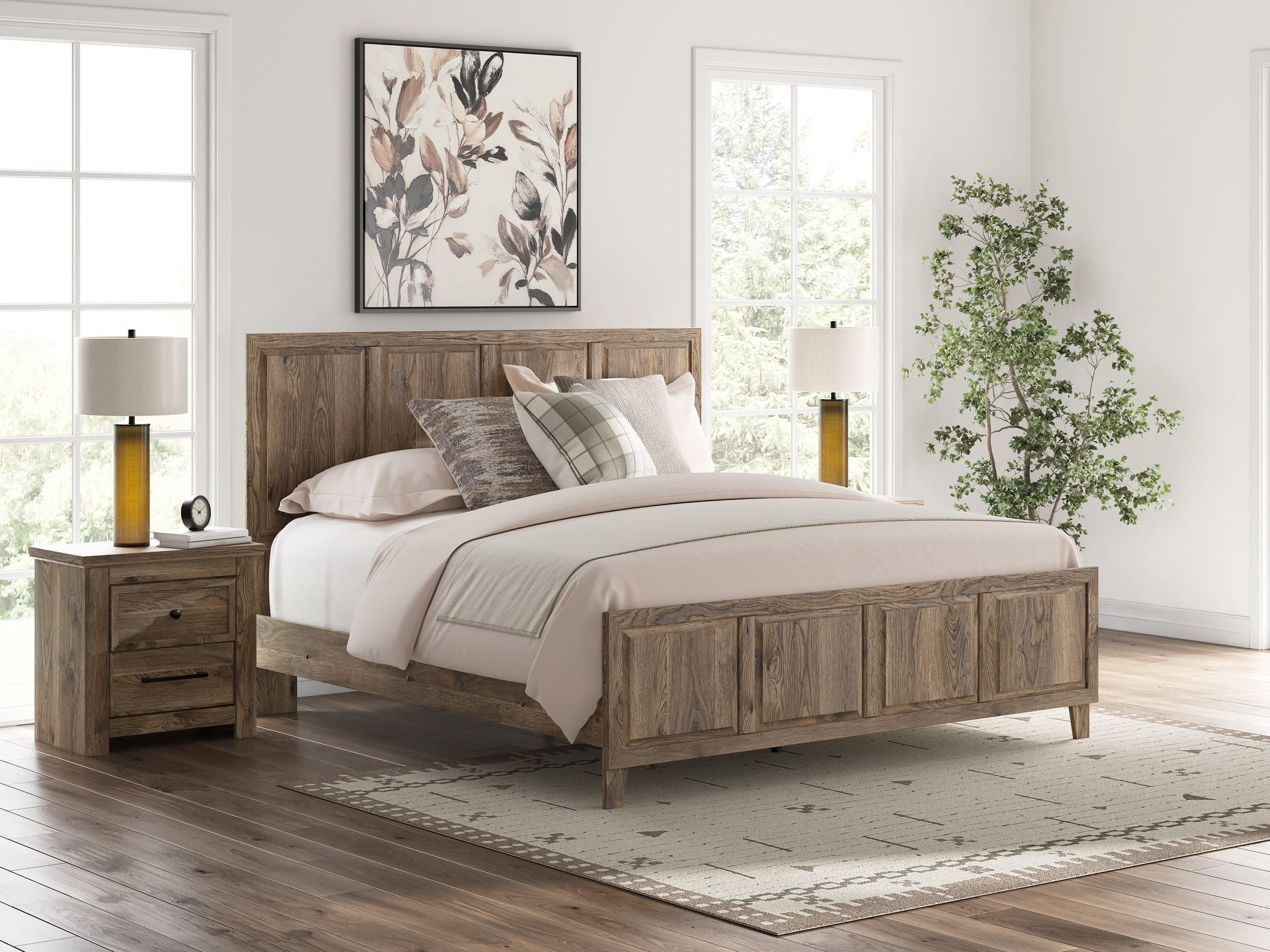 Rusticott MDF Panel Bed, King Size
