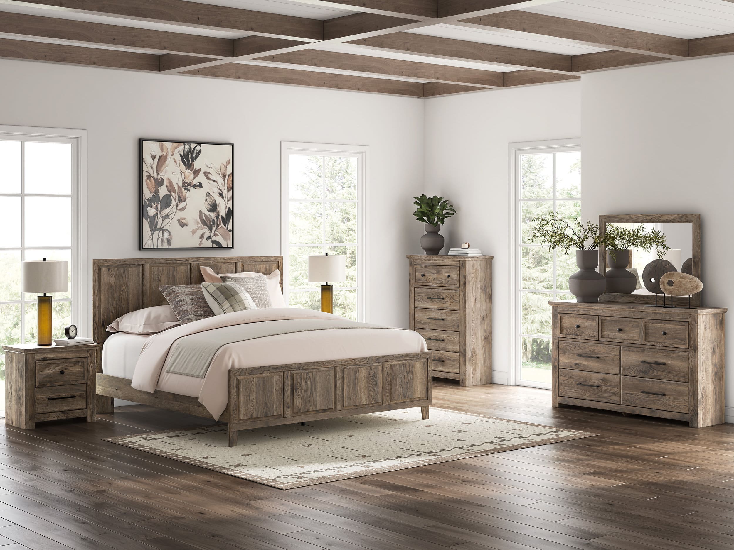Rusticott MDF Panel Bedroom Set