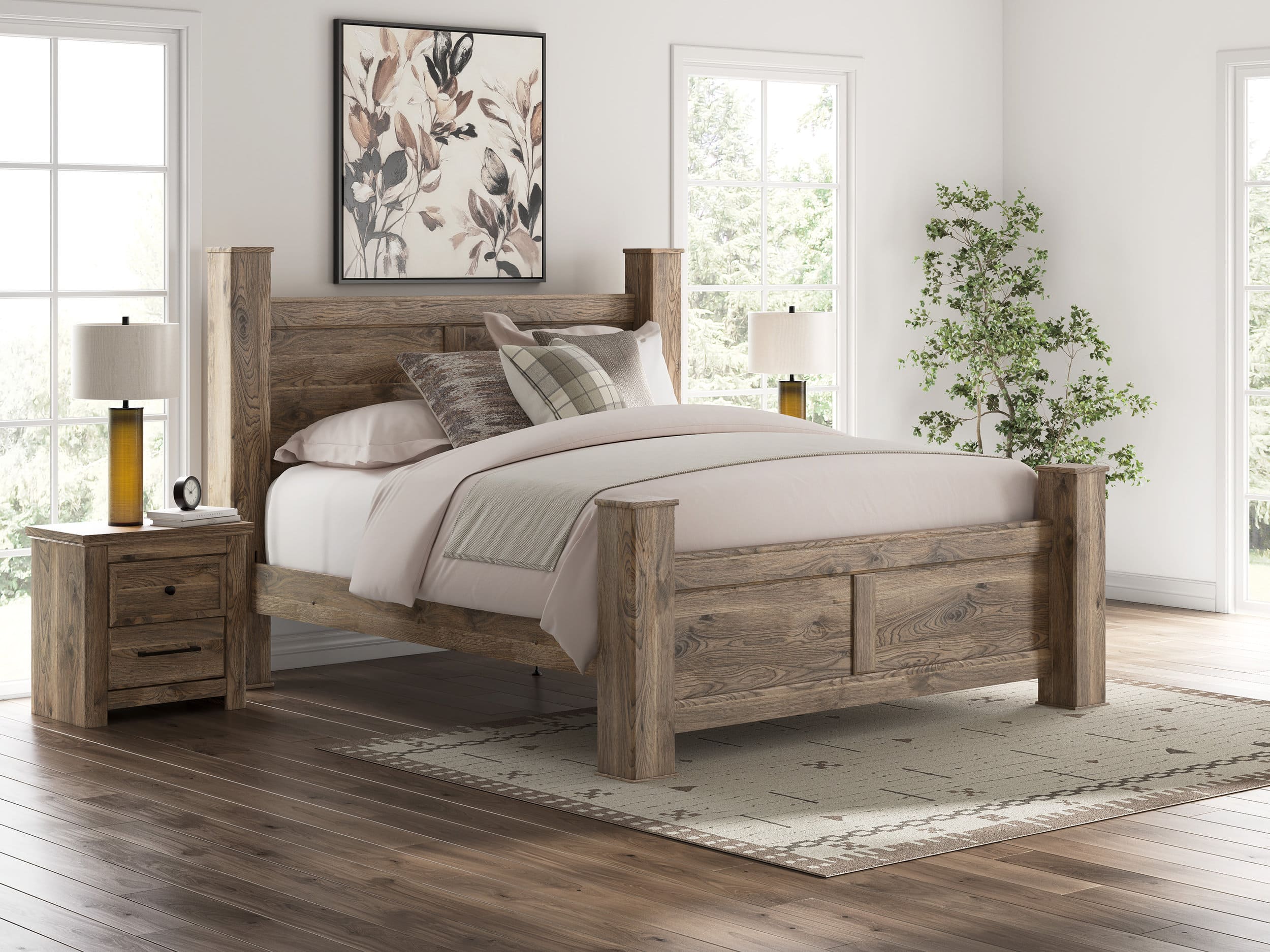 Rusticott MDF Night Stand w/2 Drawers