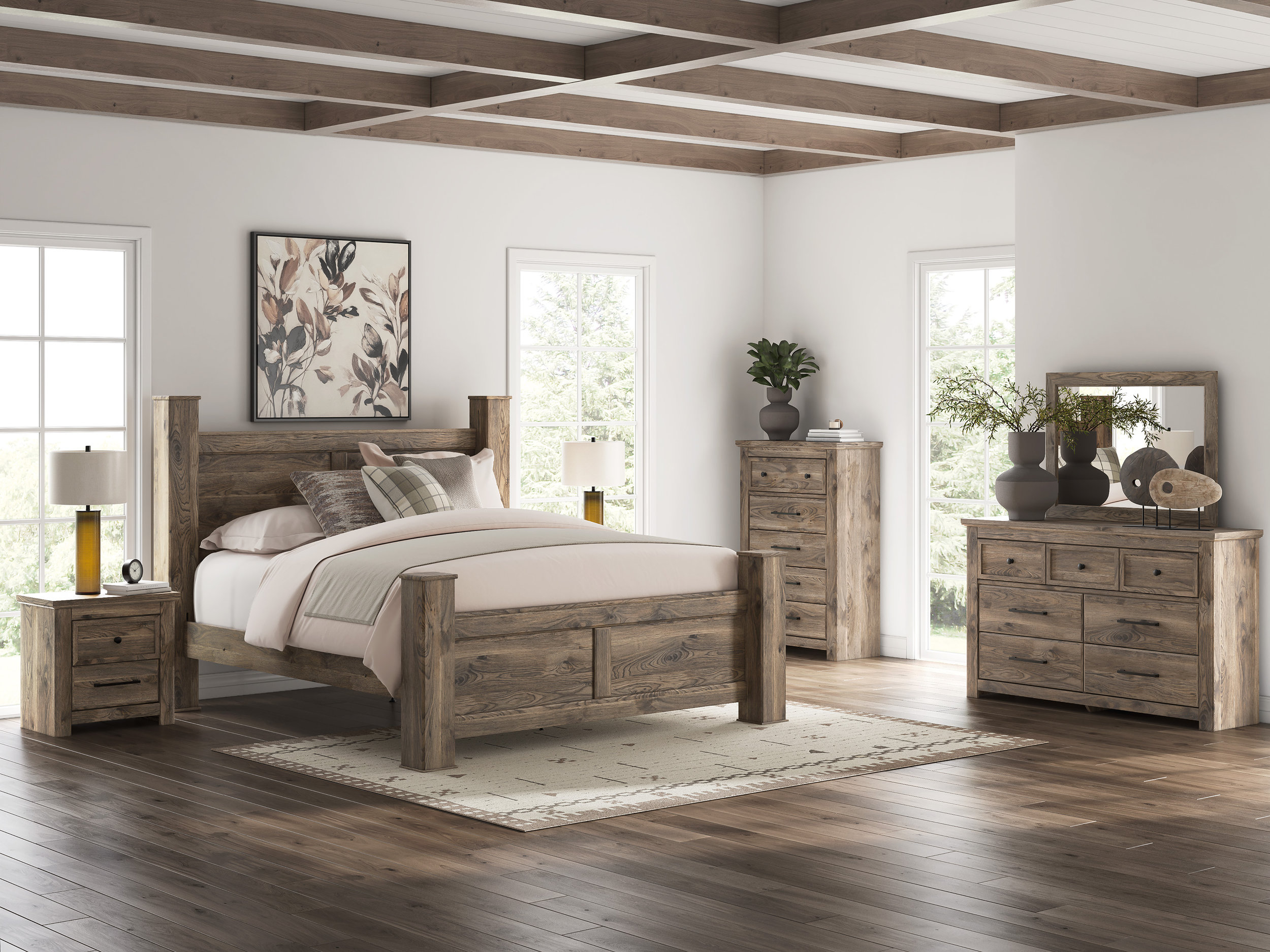 Rusticott MDF Dresser w/7 Drawers