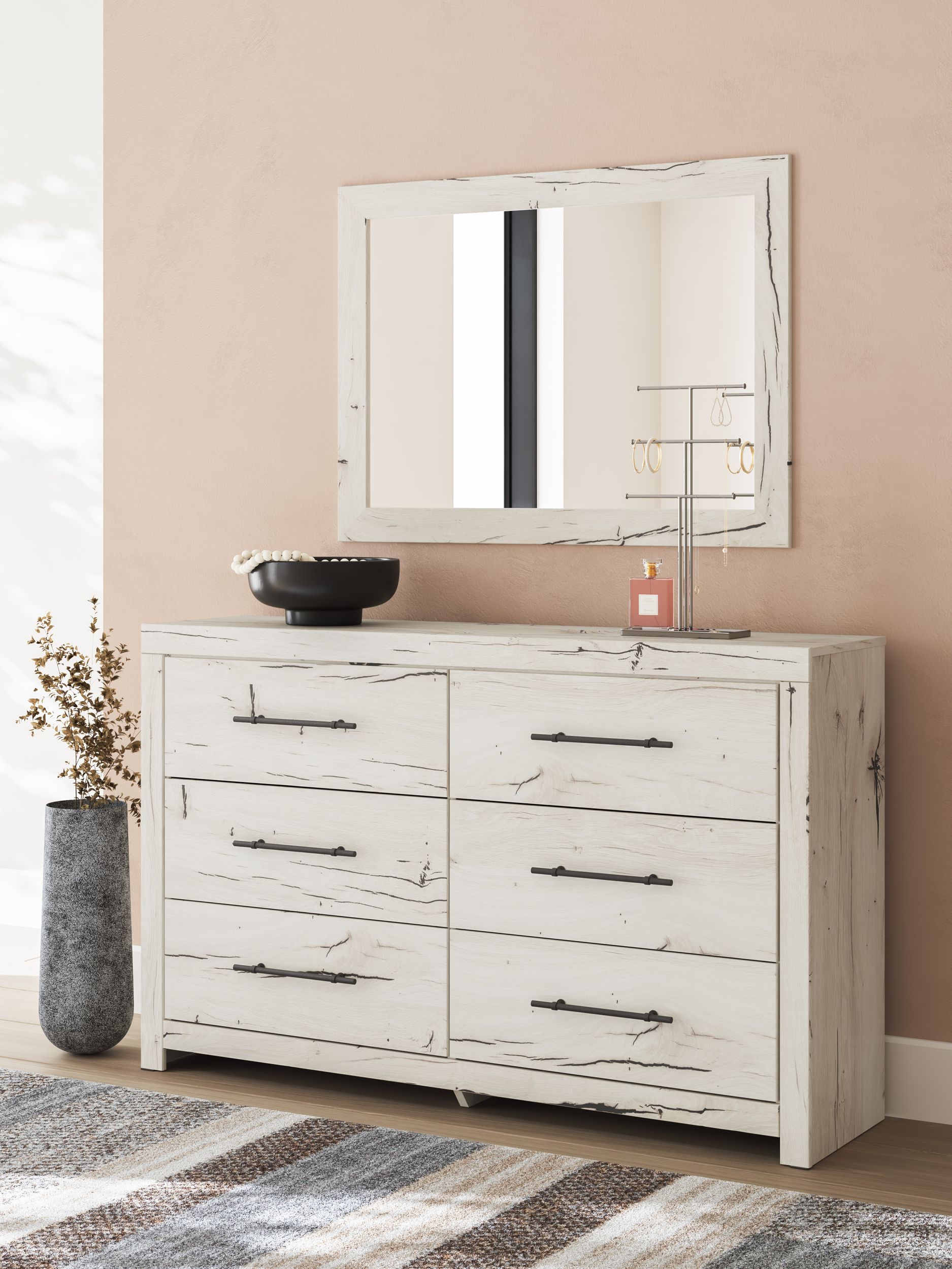 Lawroy MDF Double Dresser w/6 Drawers