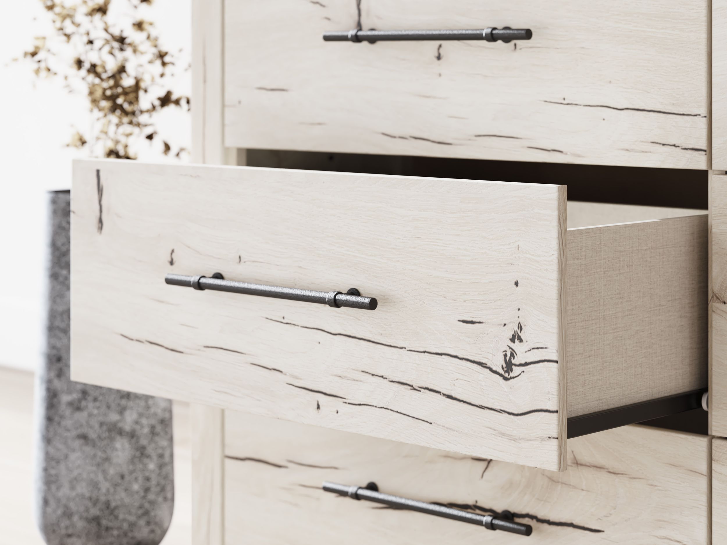 Lawroy MDF Panel Storage Bedroom Set w/2 Drawers