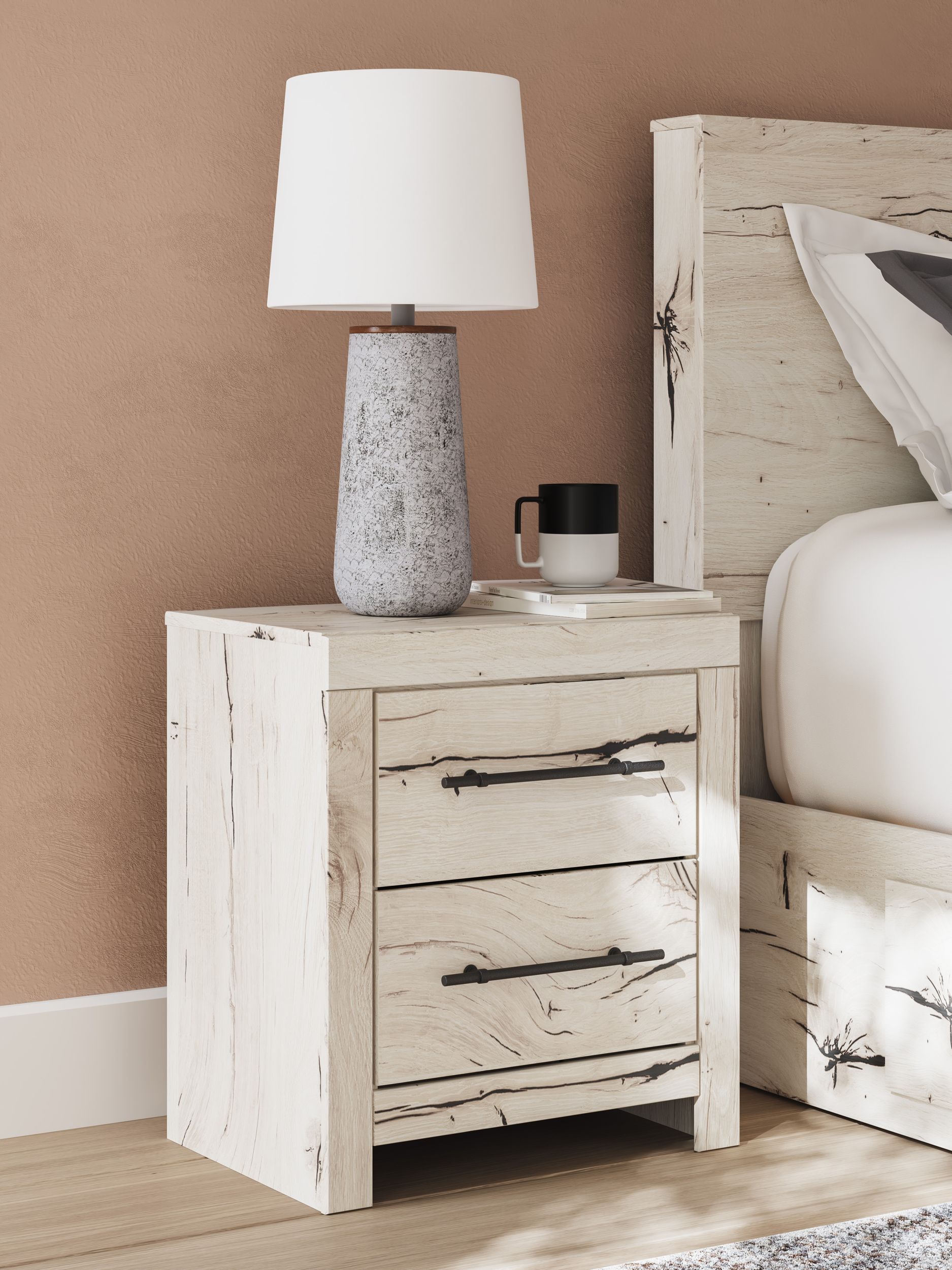 Lawroy MDF Nightstand w/2 Drawers