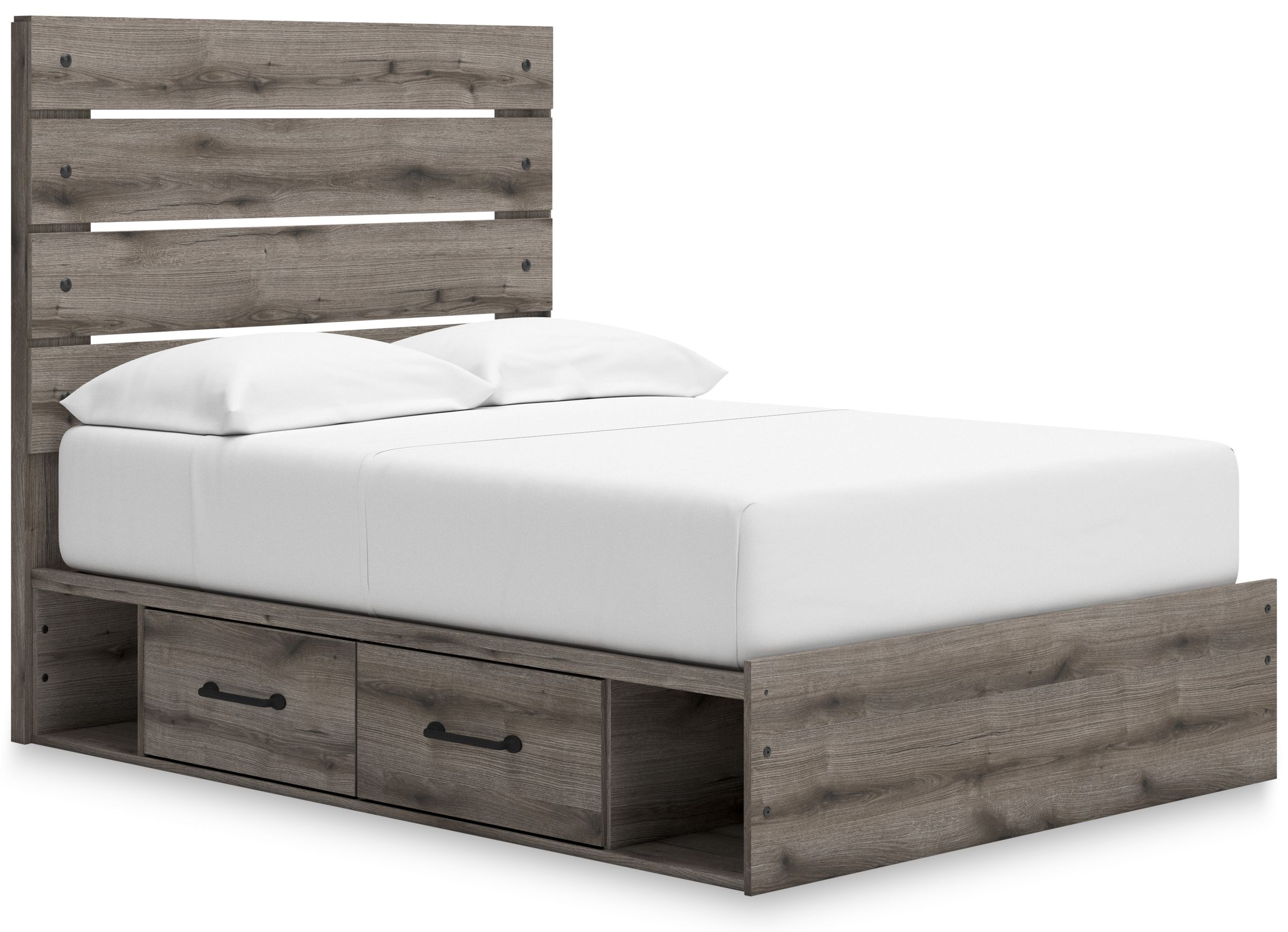 Graystorm MDF Panel Storage Bed w/2 Side Drawers, Queen Size