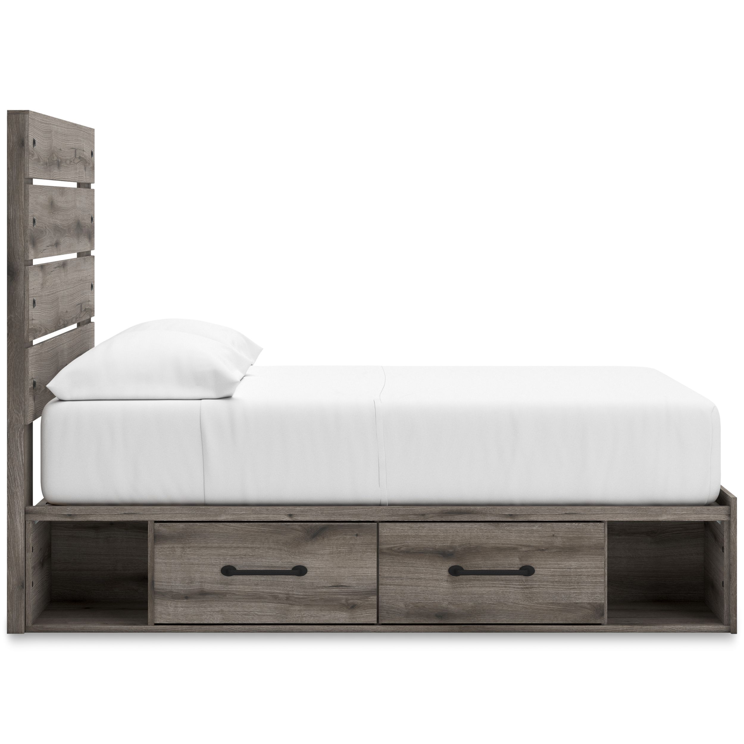 Graystorm MDF Panel Storage Bed w/2 Side Drawers, Full Size