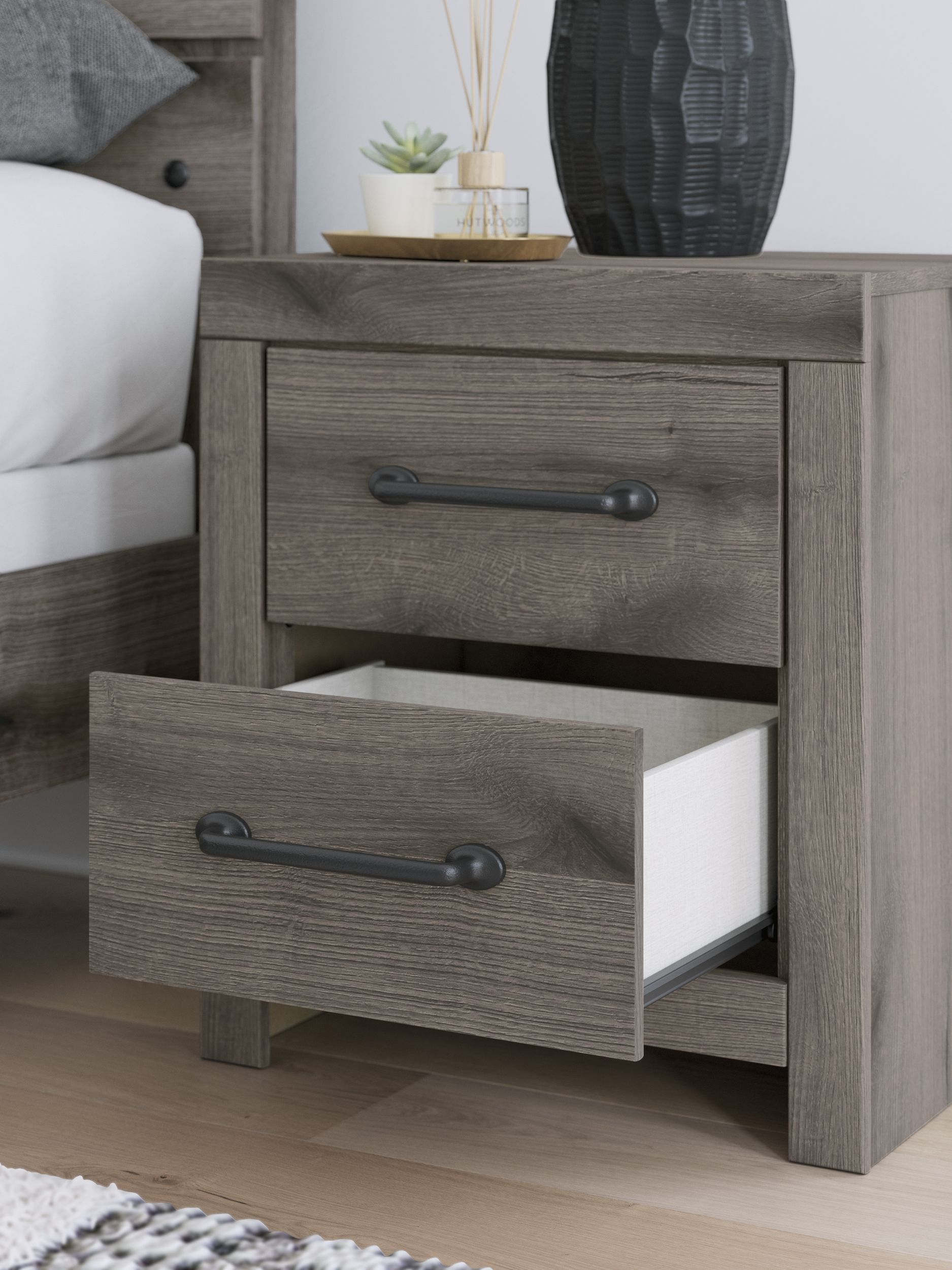 Graystorm MDF Nightstand w/2 Drawers