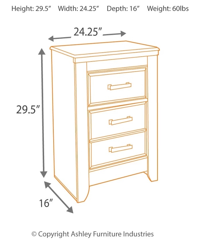 Juararo Wood Nightstand w/2 Drawers