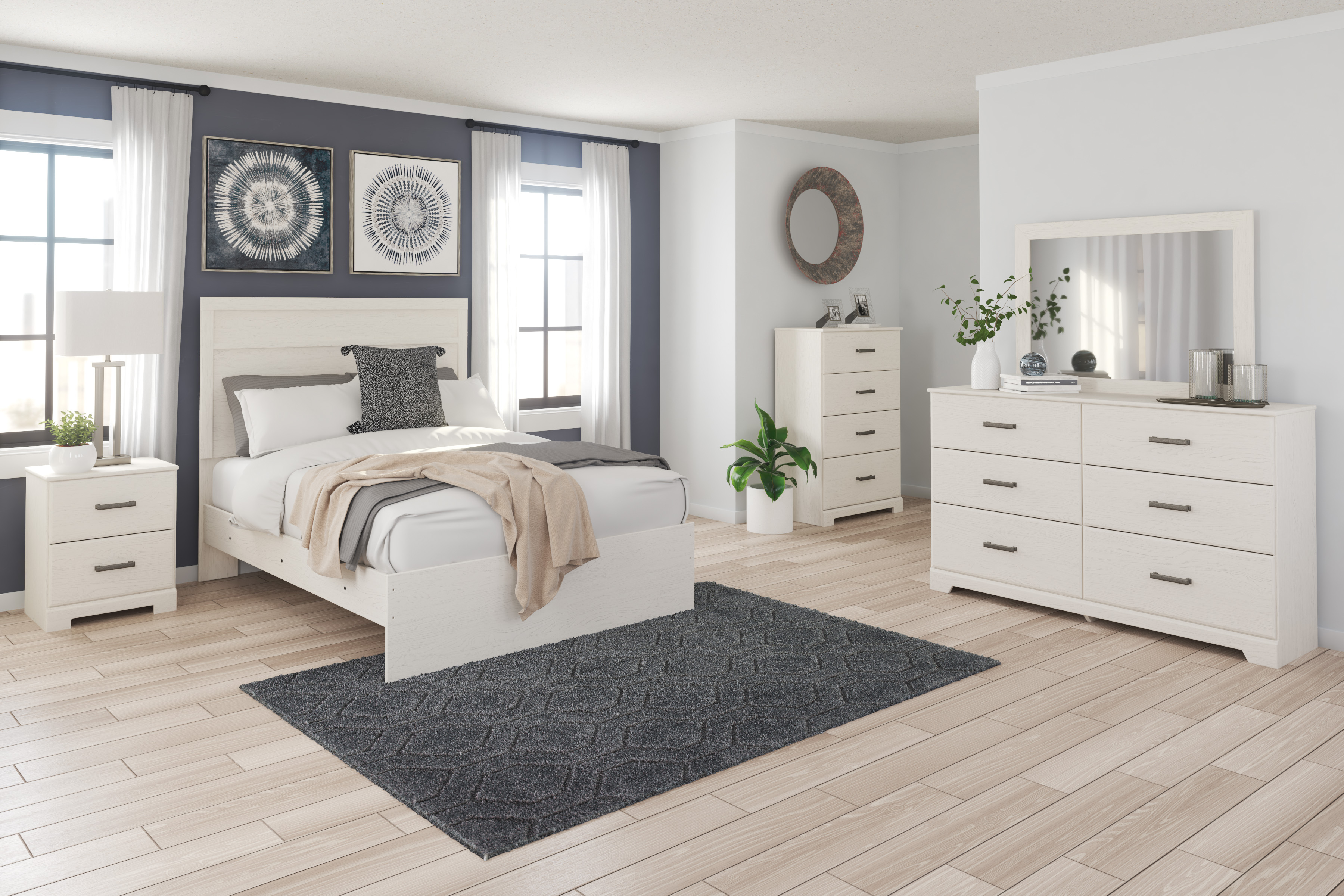 Stelsie Wood/Decorative Laminate Bedroom Set