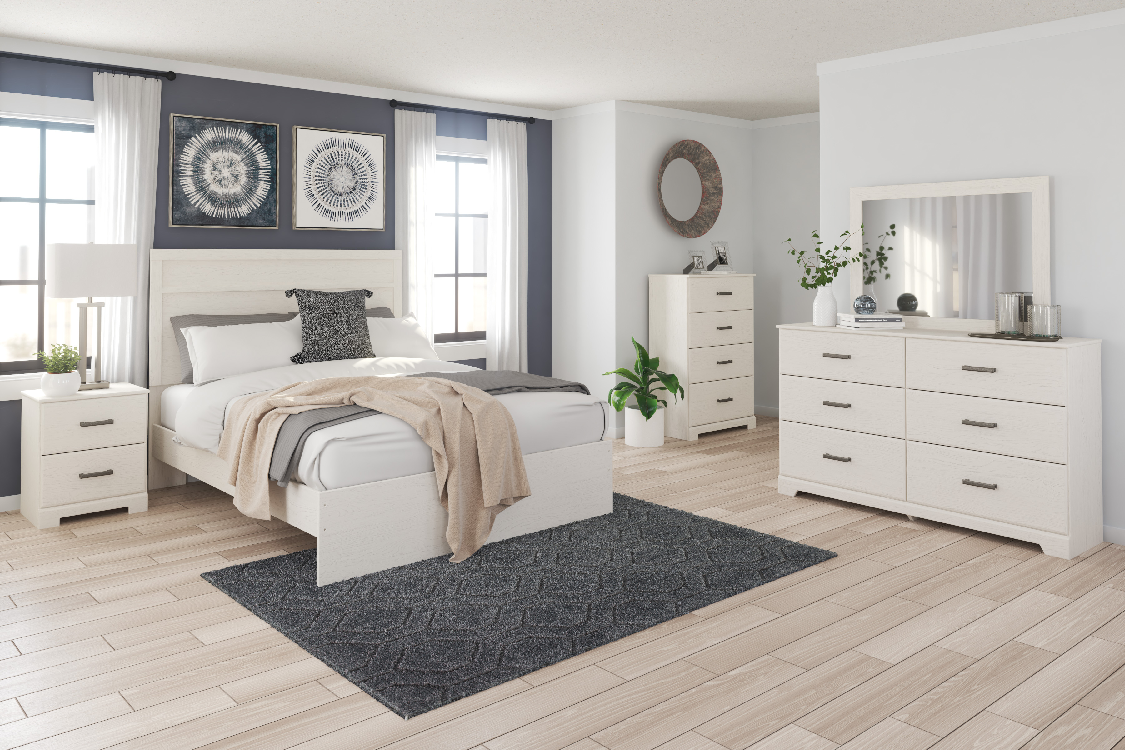Stelsie Wood/Decorative Laminate Bedroom Set