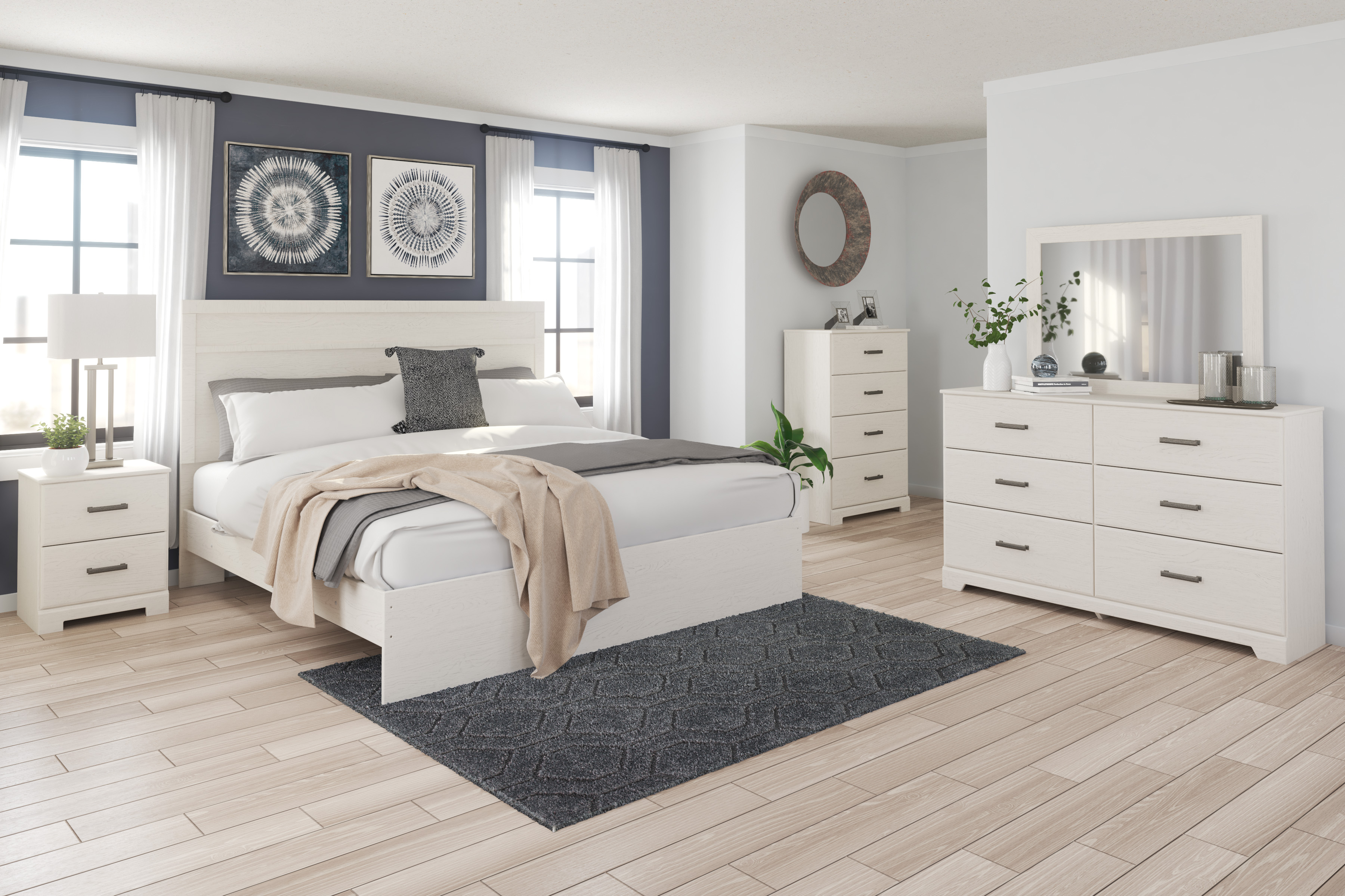 Stelsie Wood/Decorative Laminate Bedroom Set