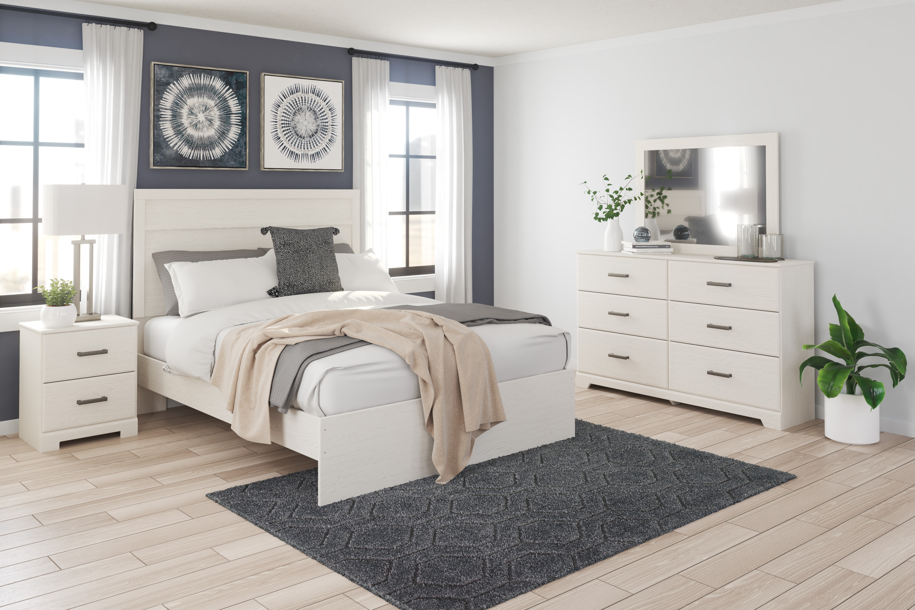 Stelsie Wood/Decorative Laminate Bedroom Set