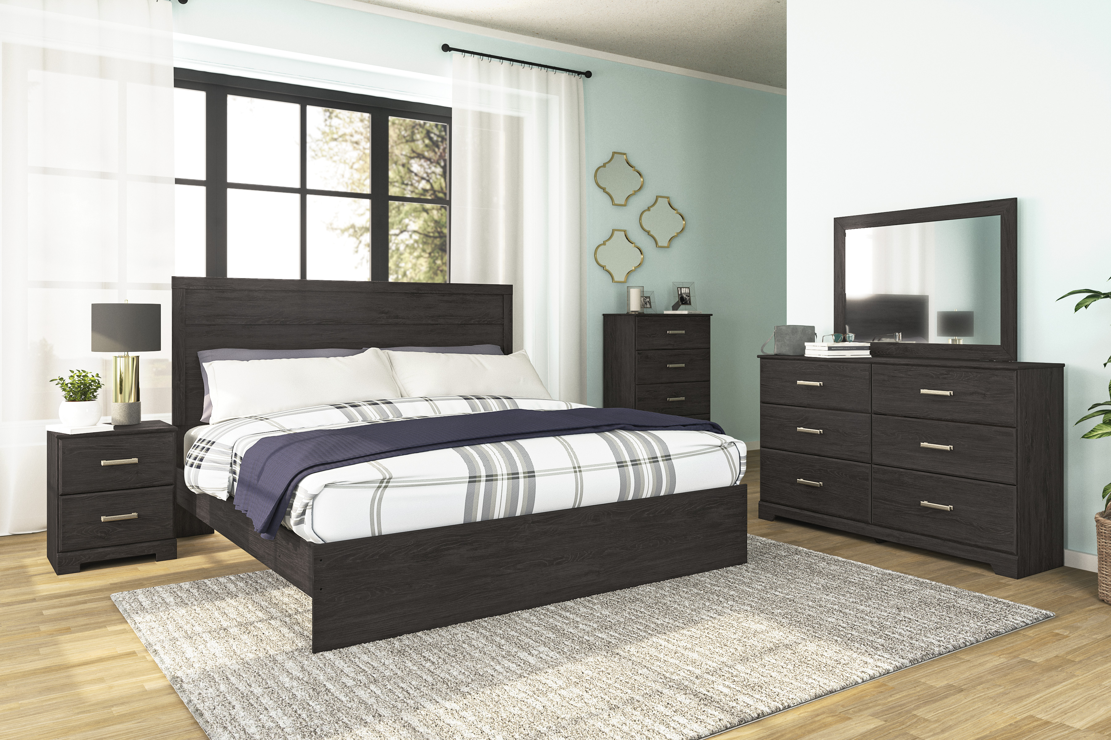 Belachime Wood/Decorative Laminate Bedroom Set