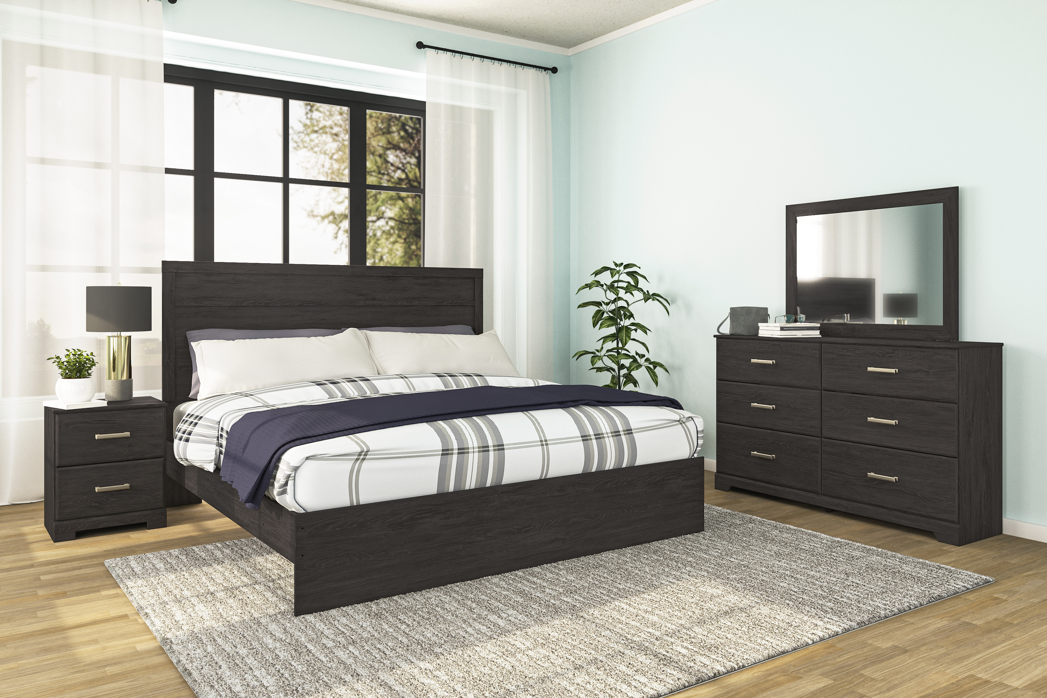 Belachime Wood/Decorative Laminate Bedroom Set