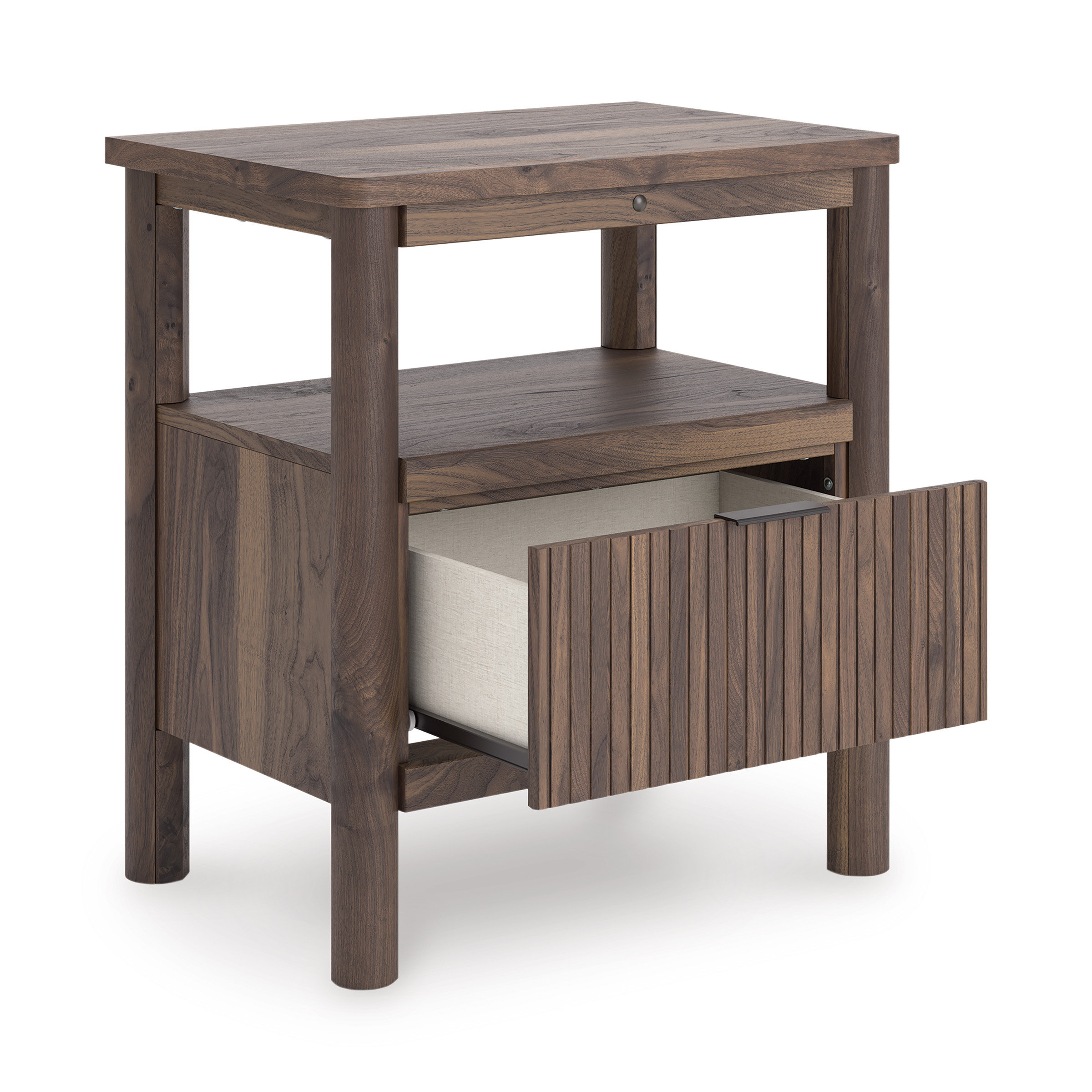 Pamytta MDF Night Stand w/Drawer & Open Shelf