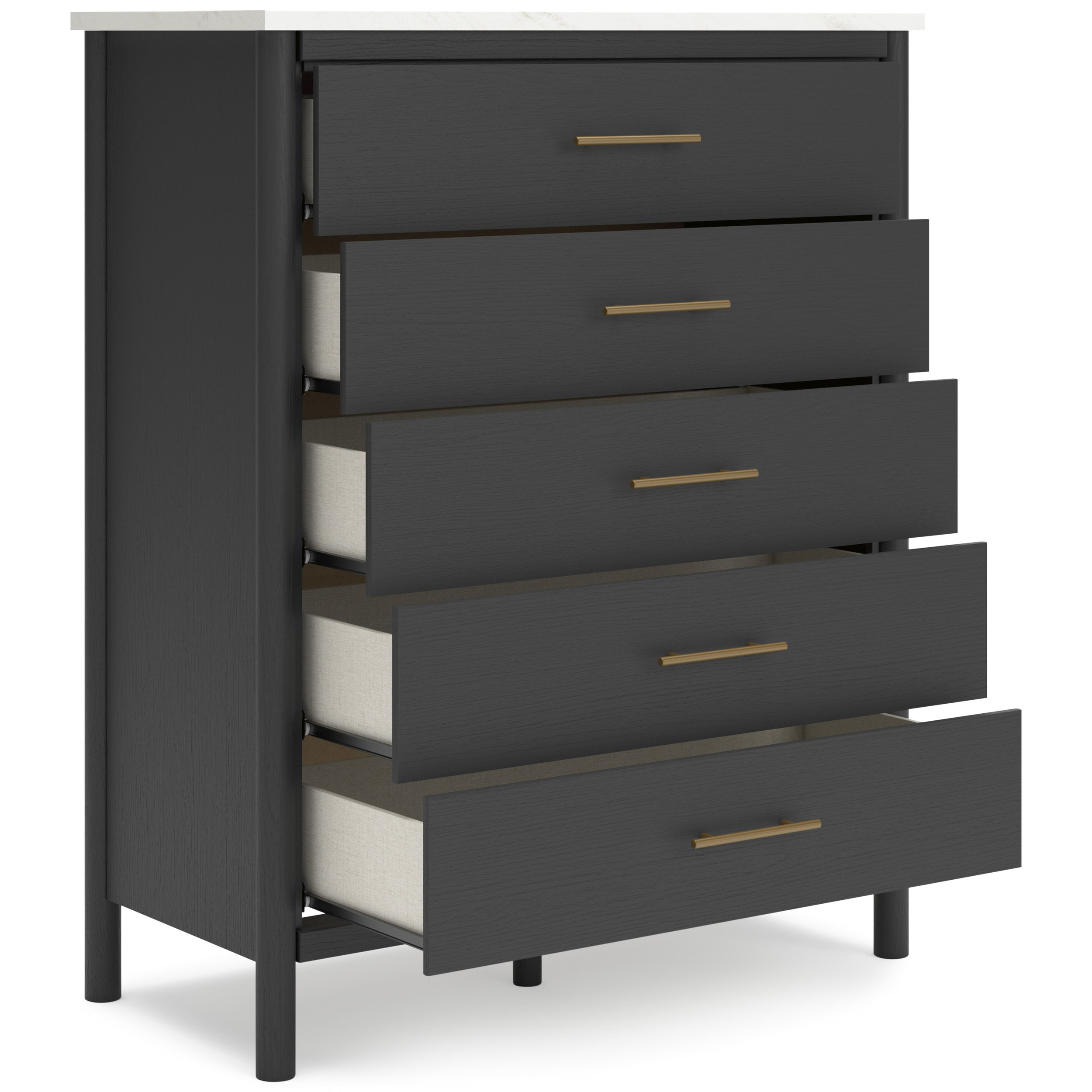 Cadmori MDF/Wood Veneer Wide Chest w/5 Drawers