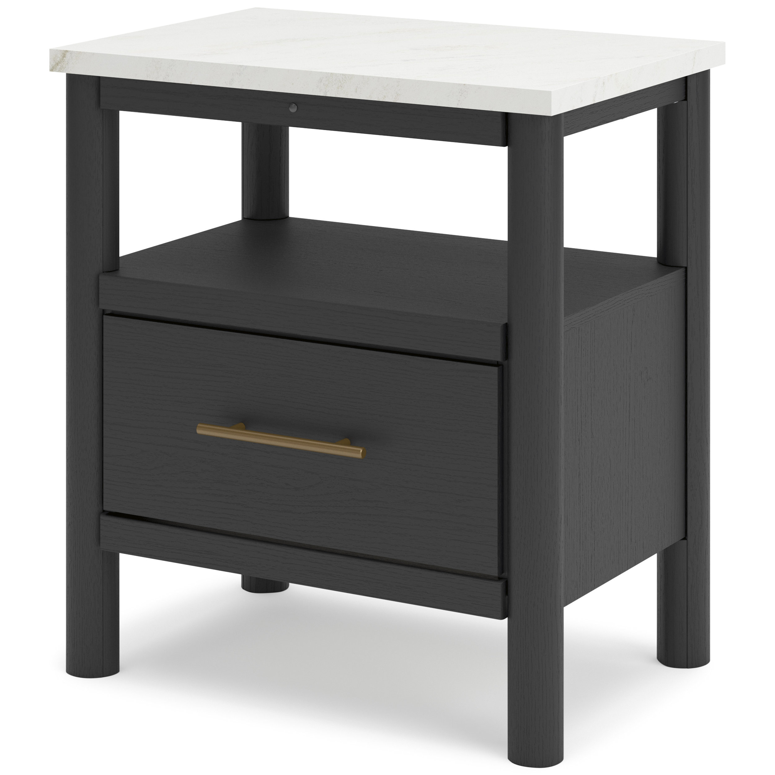 Cadmori MDF/Wood Veneer Nightstand w/Drawers