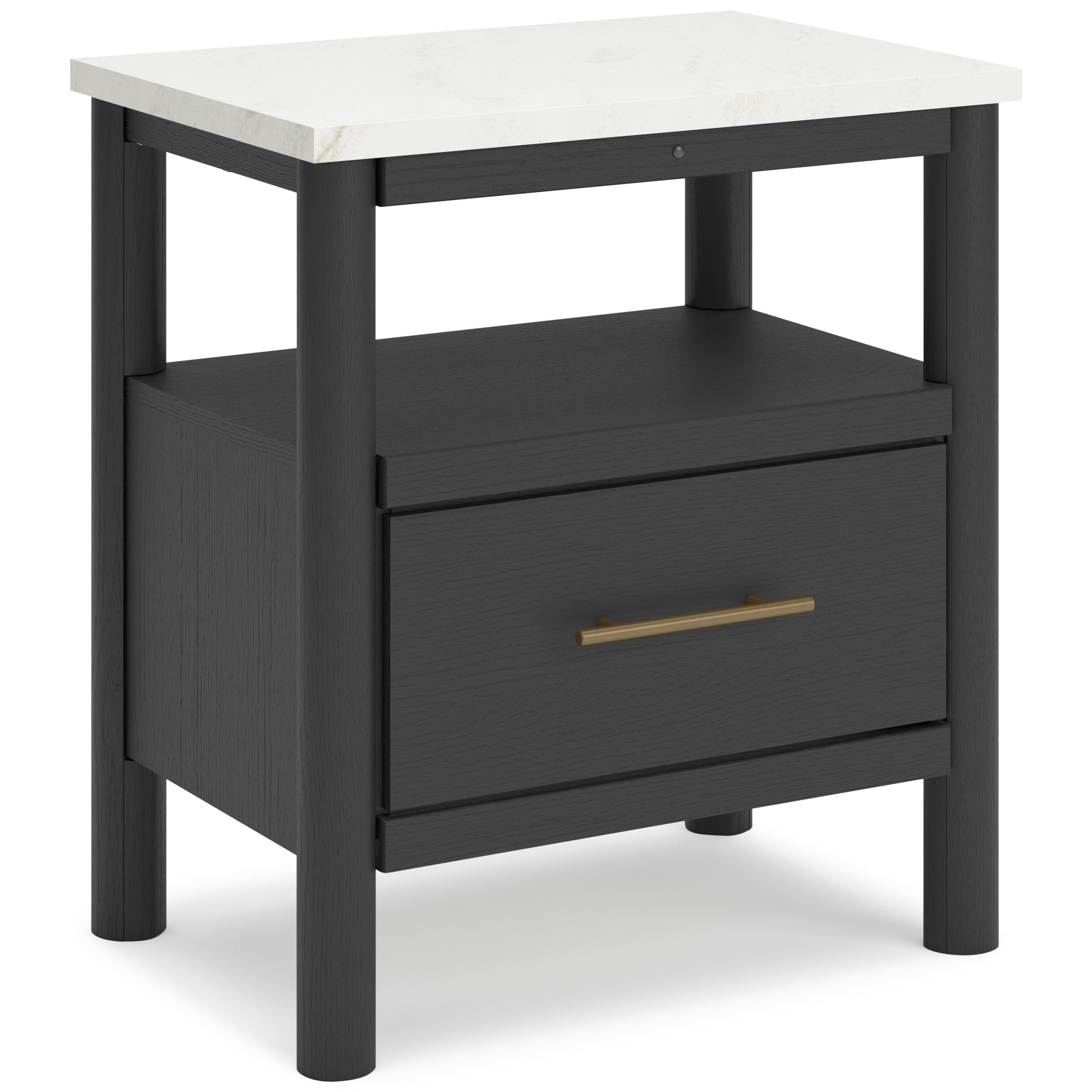Cadmori MDF/Wood Veneer Nightstand w/Drawers