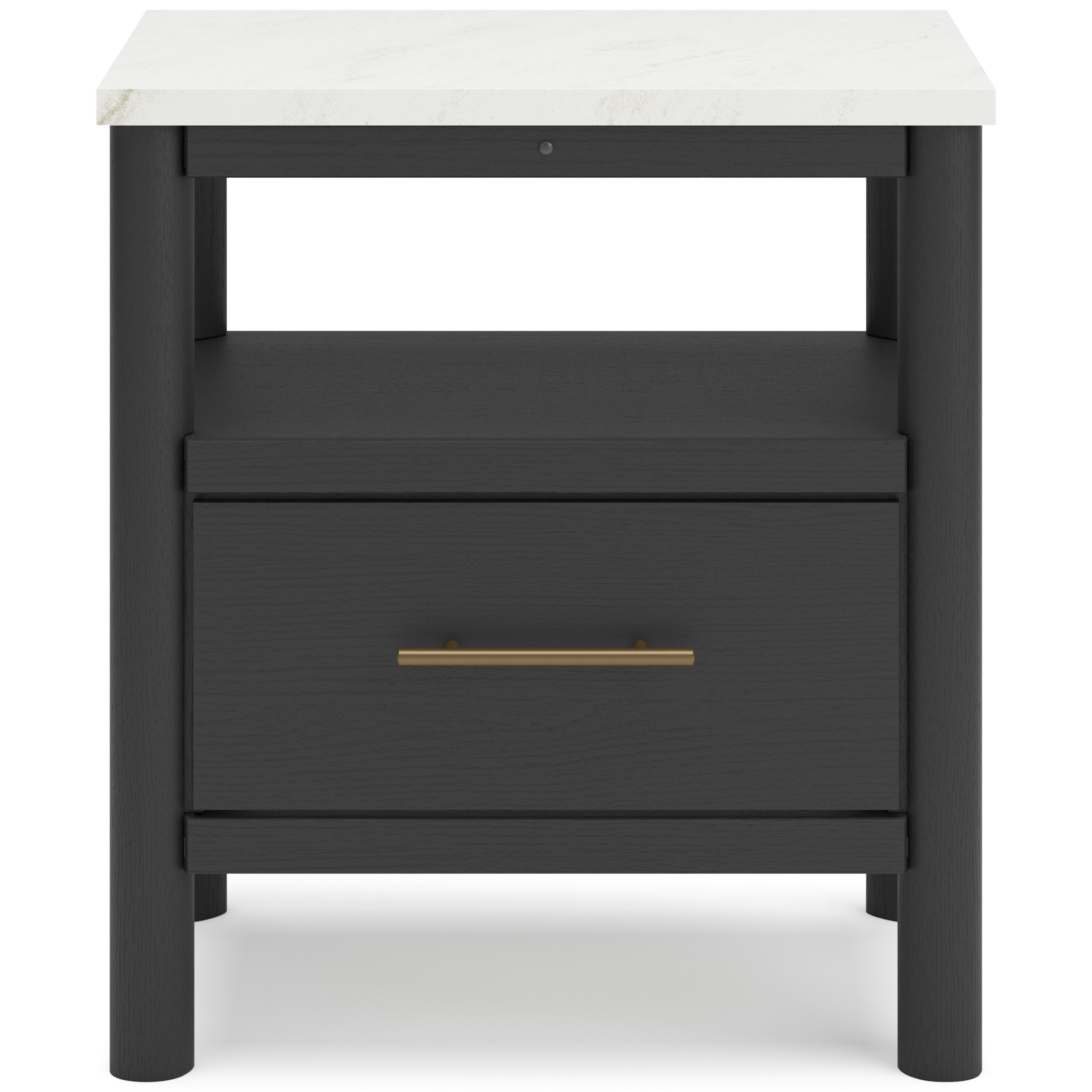 Cadmori MDF/Wood Veneer Nightstand w/Drawers