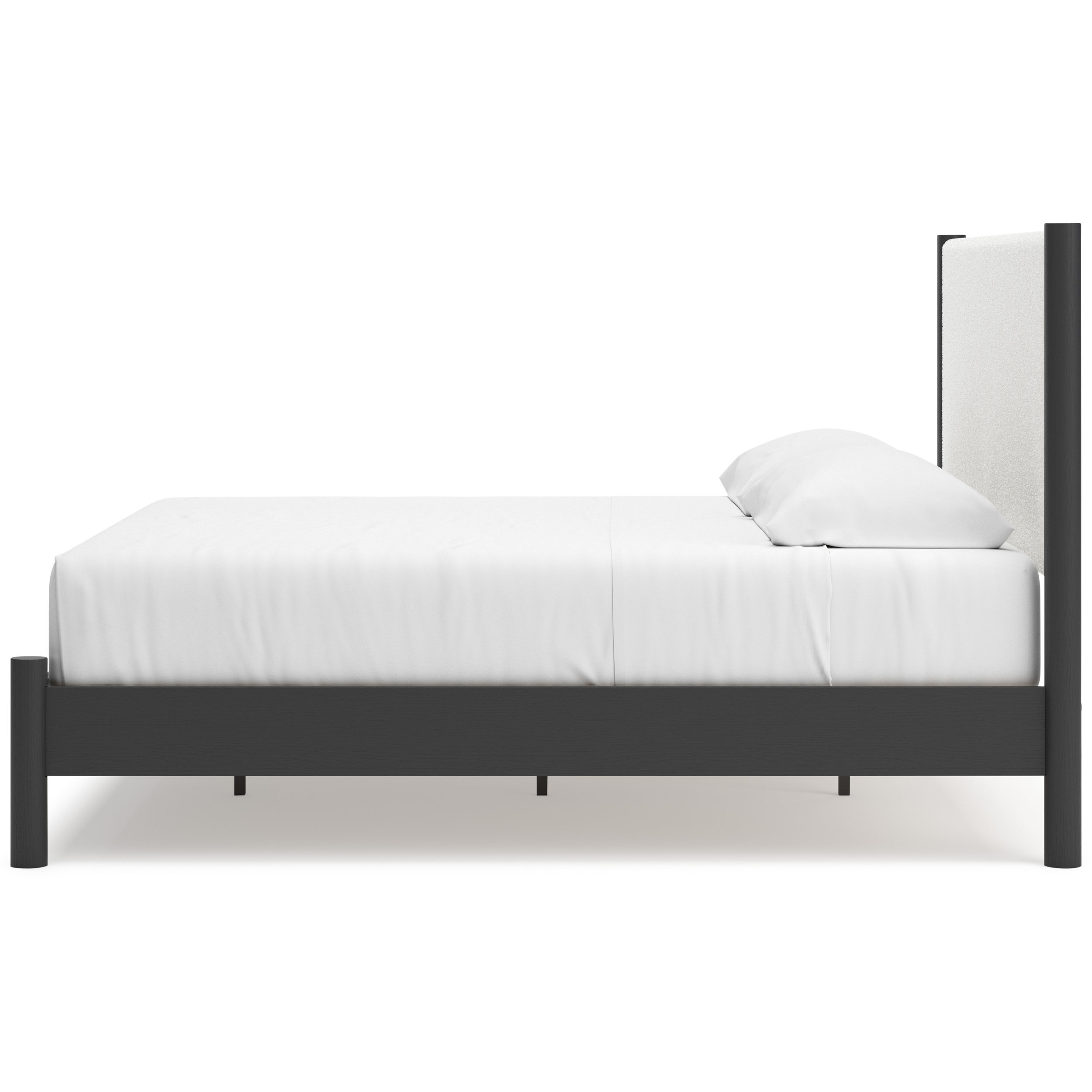 Cadmori Wood/Fabric Upholstered Panel Bed, King Size