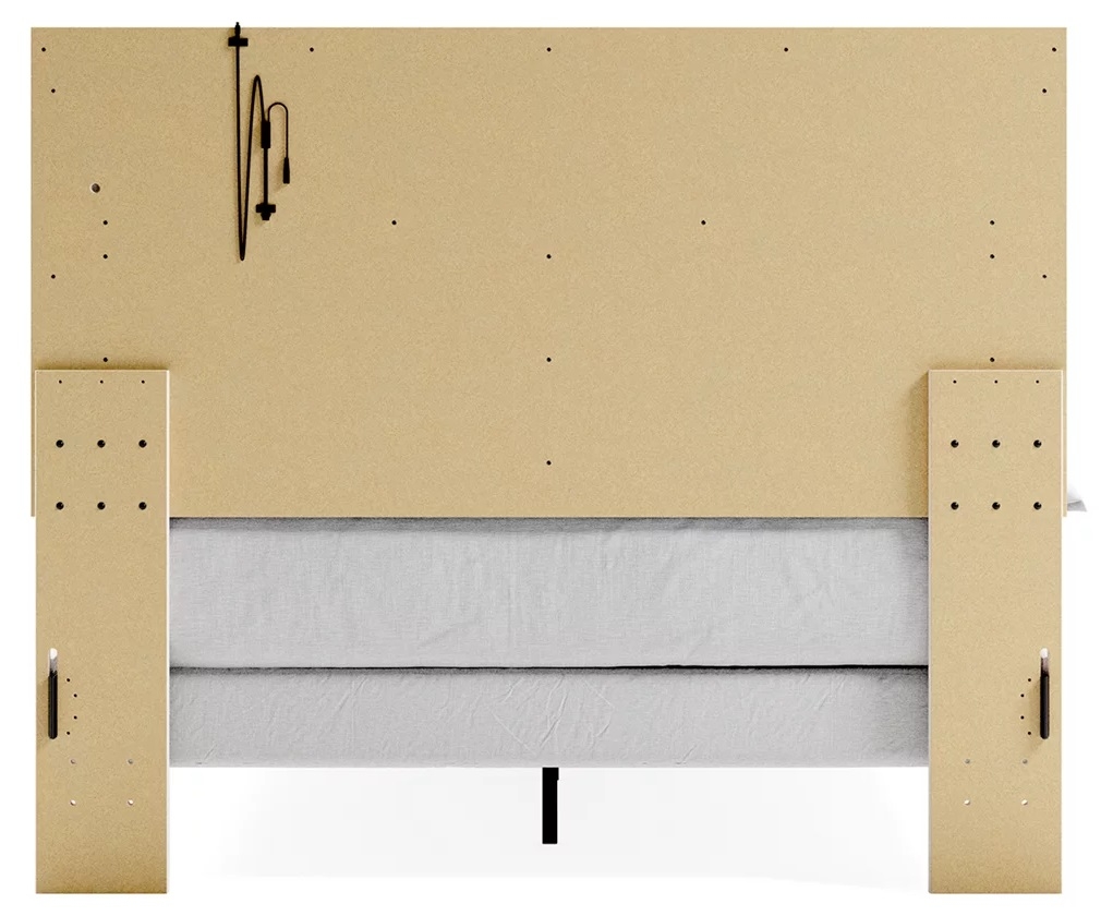 Altyra Wood Panel Bedroom Set w/LED Lighting, Queen Size