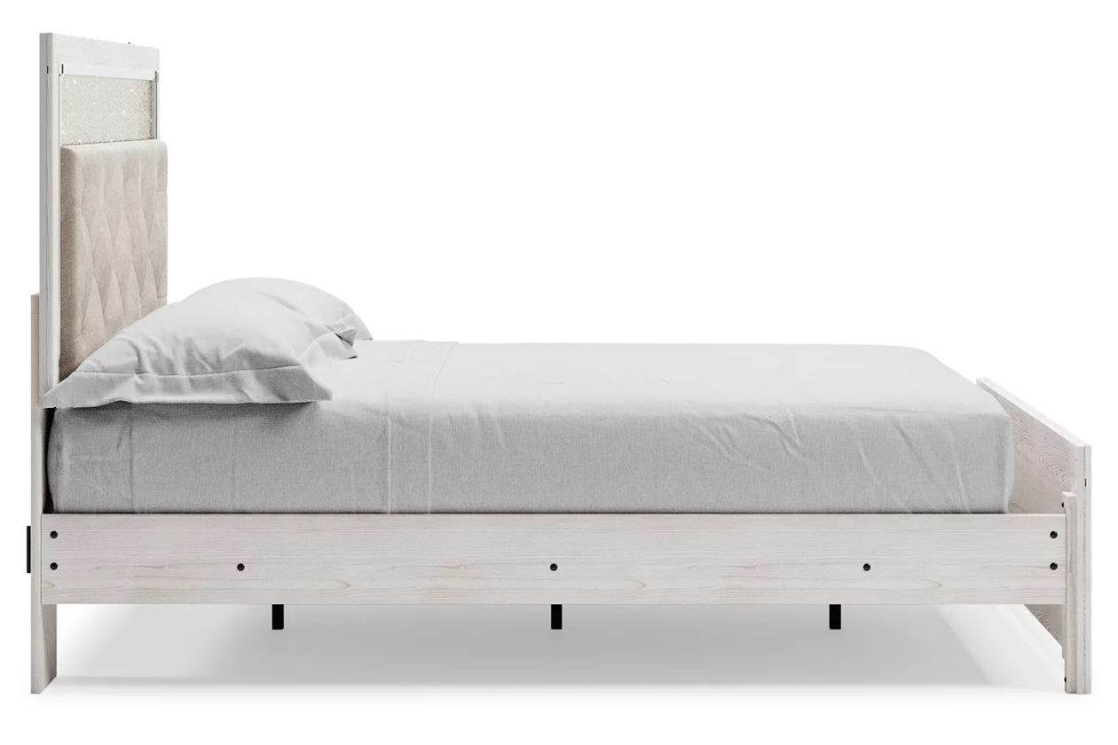 Altyra Wood Panel Bed w/LED Lighting, Queen Size
