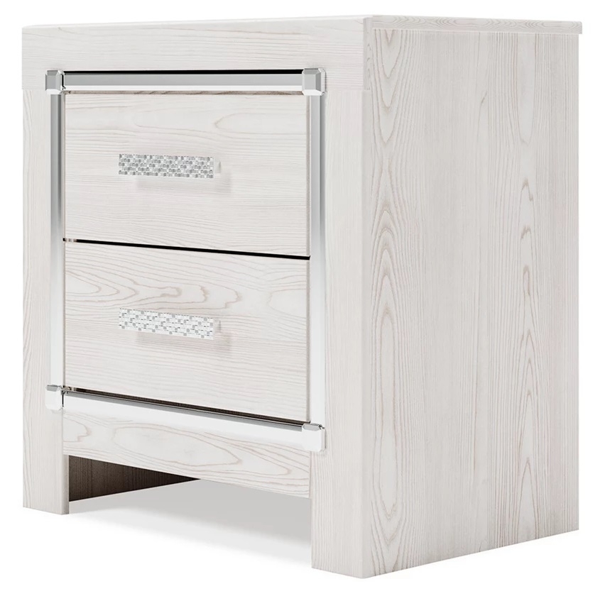 Altyra Wood Panel Bedroom Set w/LED Lighting, Queen Size