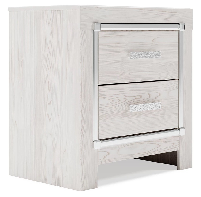 Altyra Wood Panel Bedroom Set w/LED Lighting, Queen Size