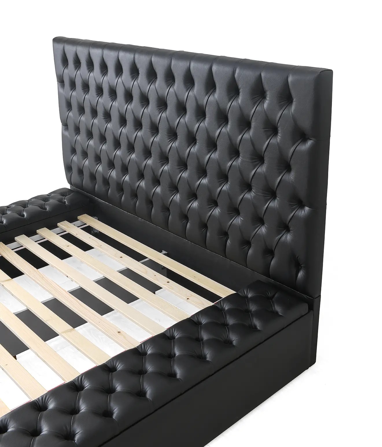 SM Landmark Tufted Vinyl Storage Platform Queen Size Bed