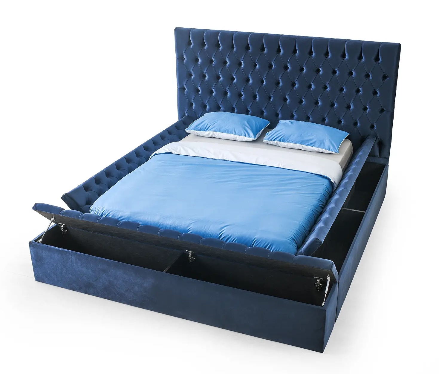 SM Landmark Tufted Fabric Storage Platform King Size Bed
