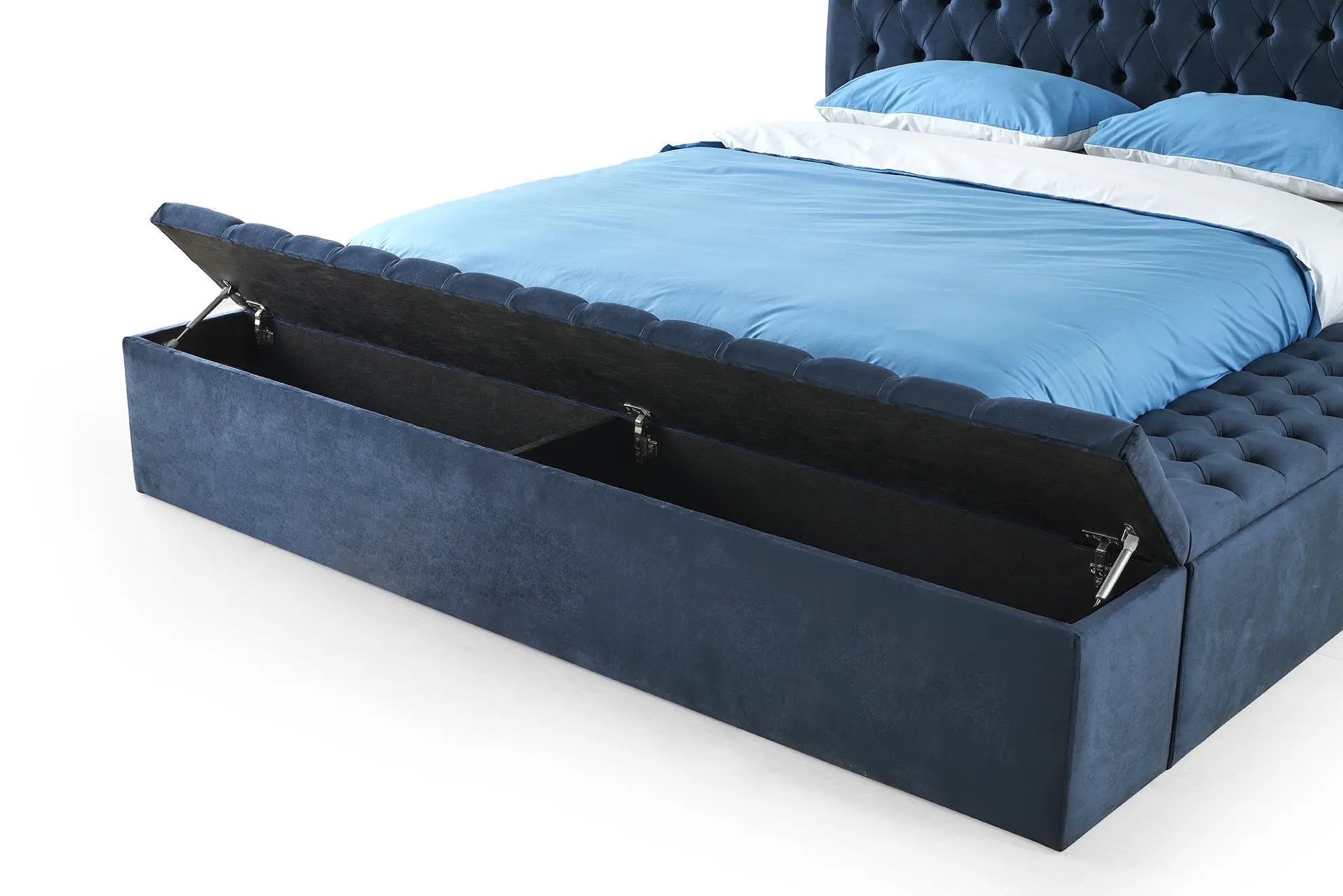 SM Landmark Tufted Fabric Storage Platform King Size Bed