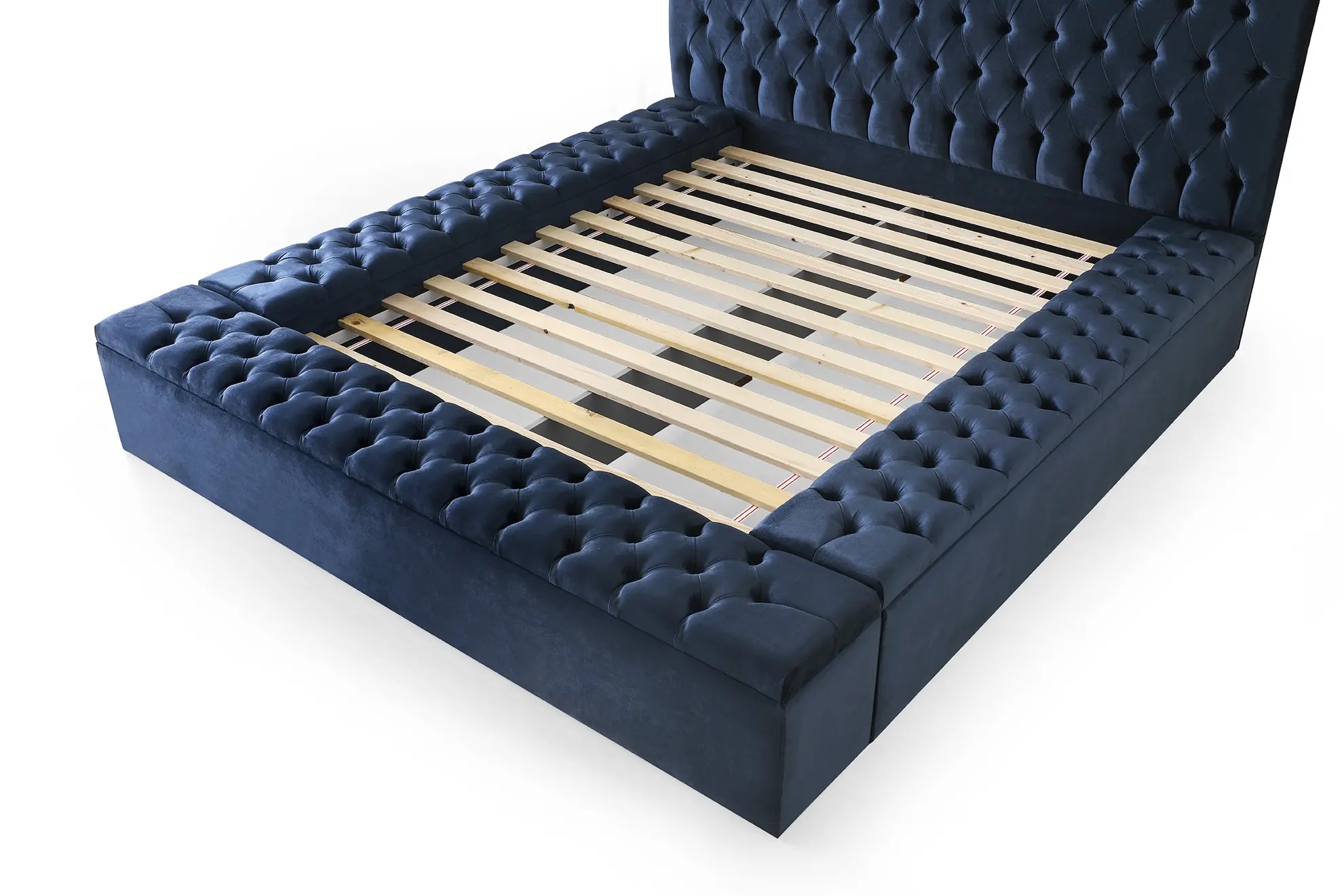 SM Landmark Tufted Fabric Storage Platform King Size Bed