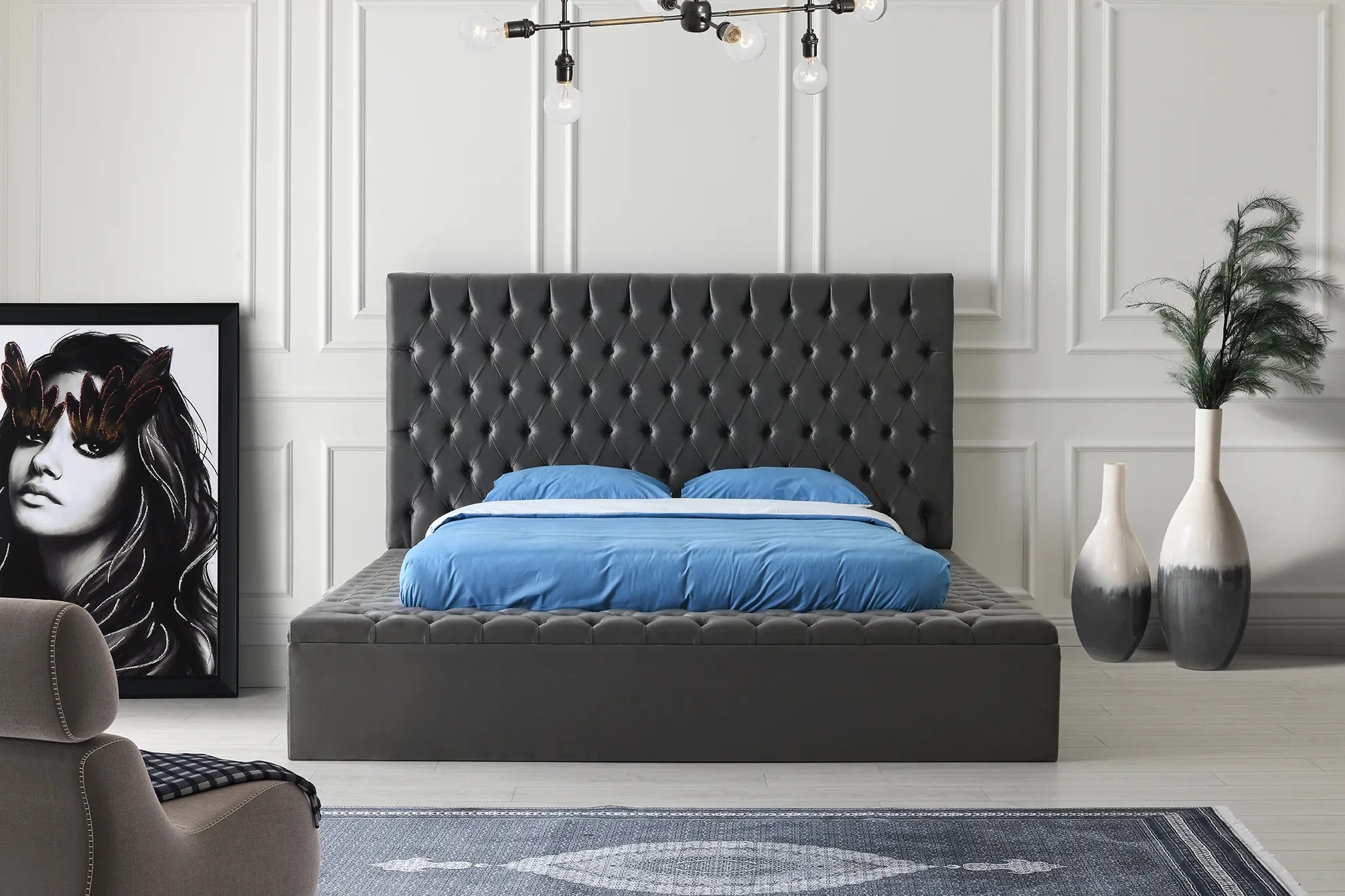SM Landmark Tufted Storage Platform Bed