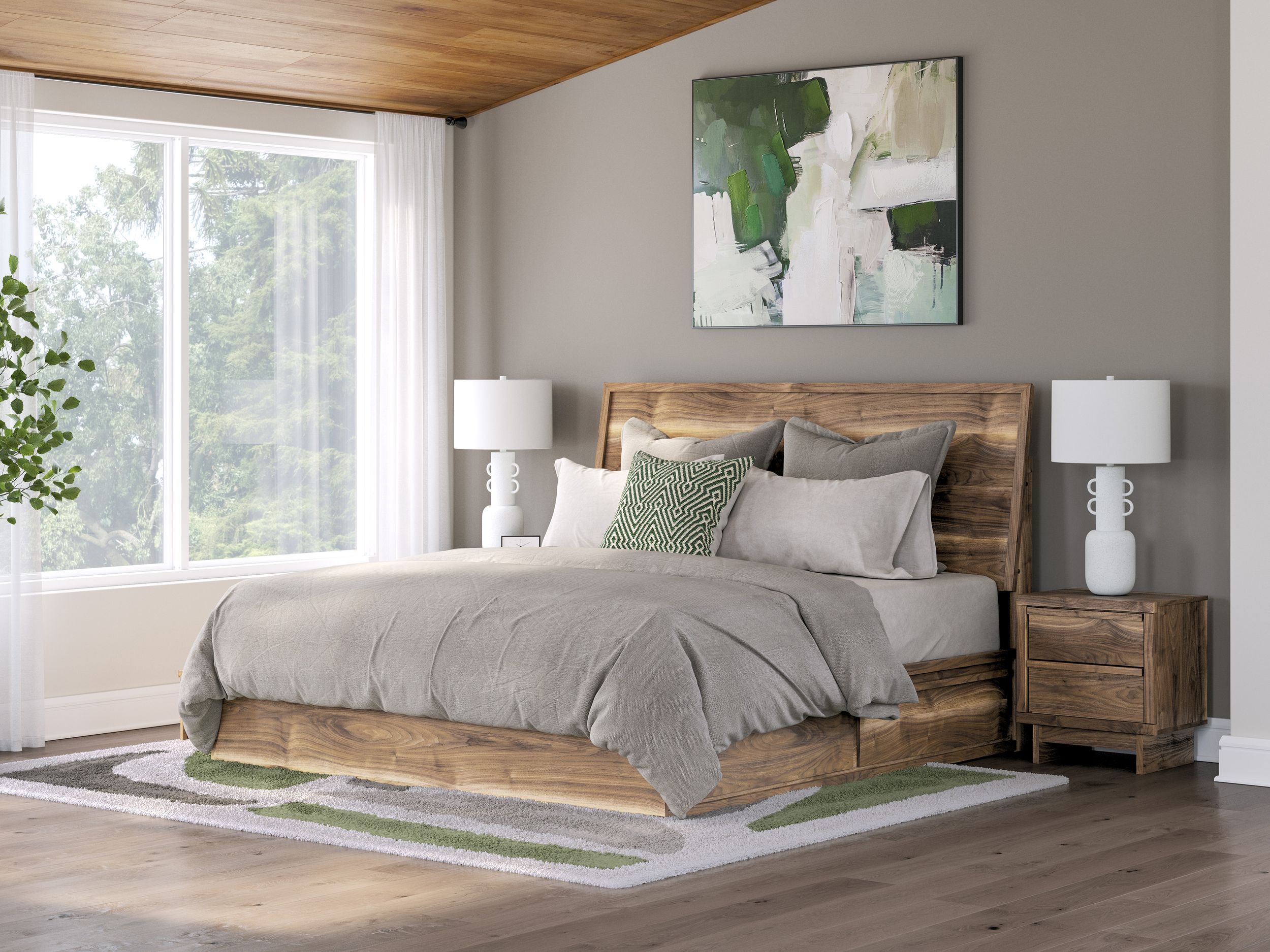 Chirason Wood Panel Storage Bed, King Size