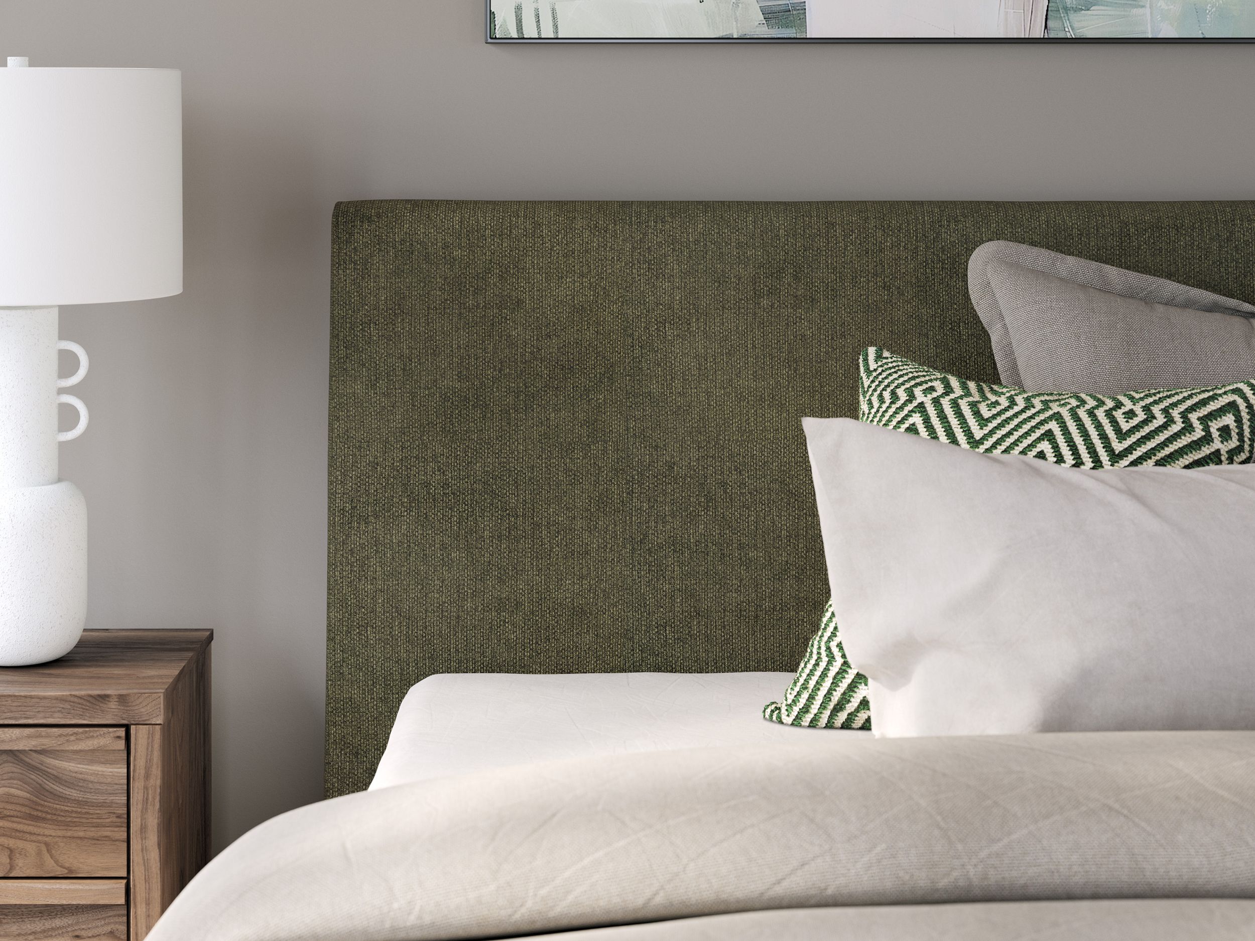 Chirason Upholstered Panel Bed w/Roll Slats