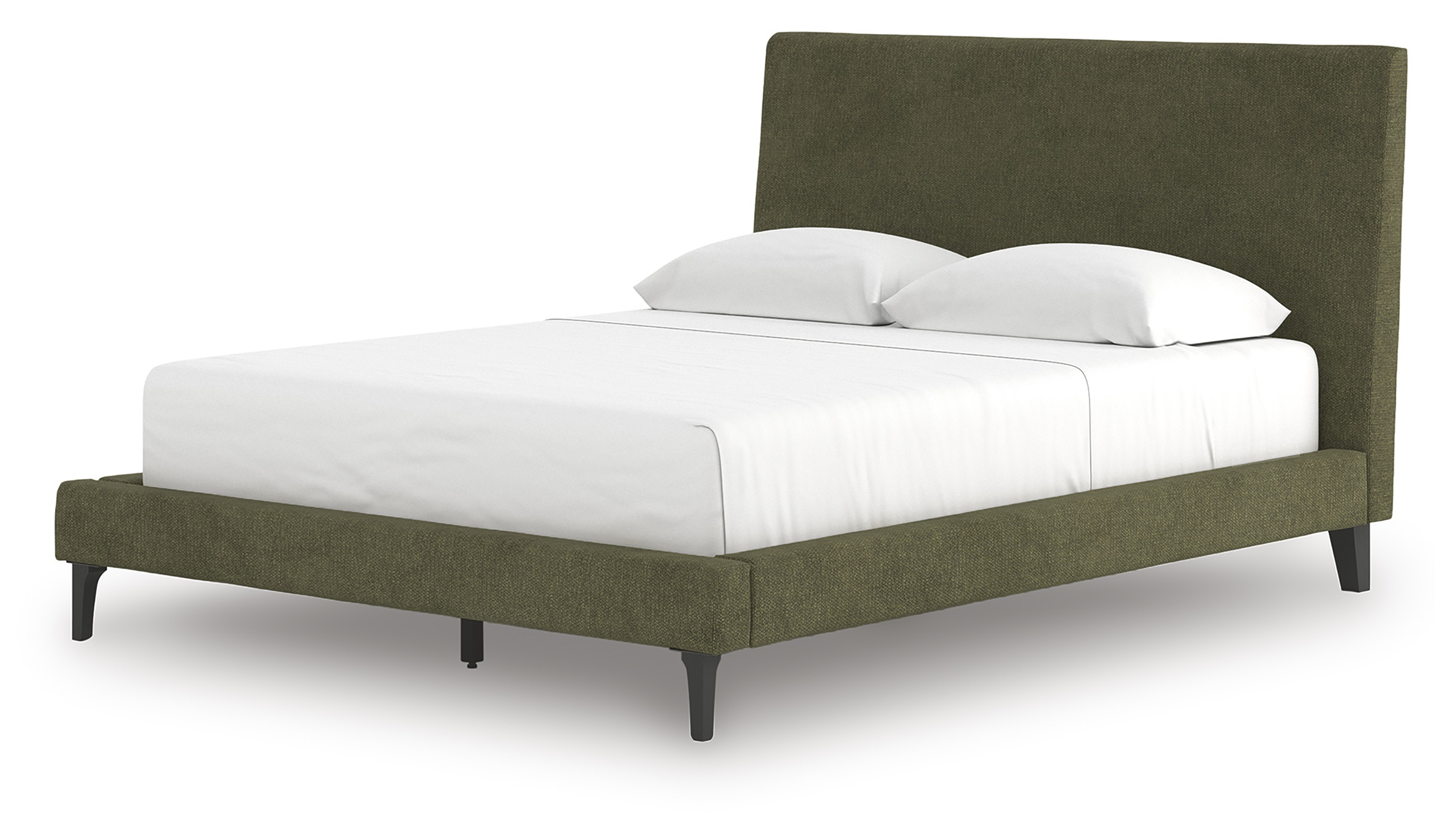 Chirason Upholstered Panel Bed w/Roll Slats, Queen Size