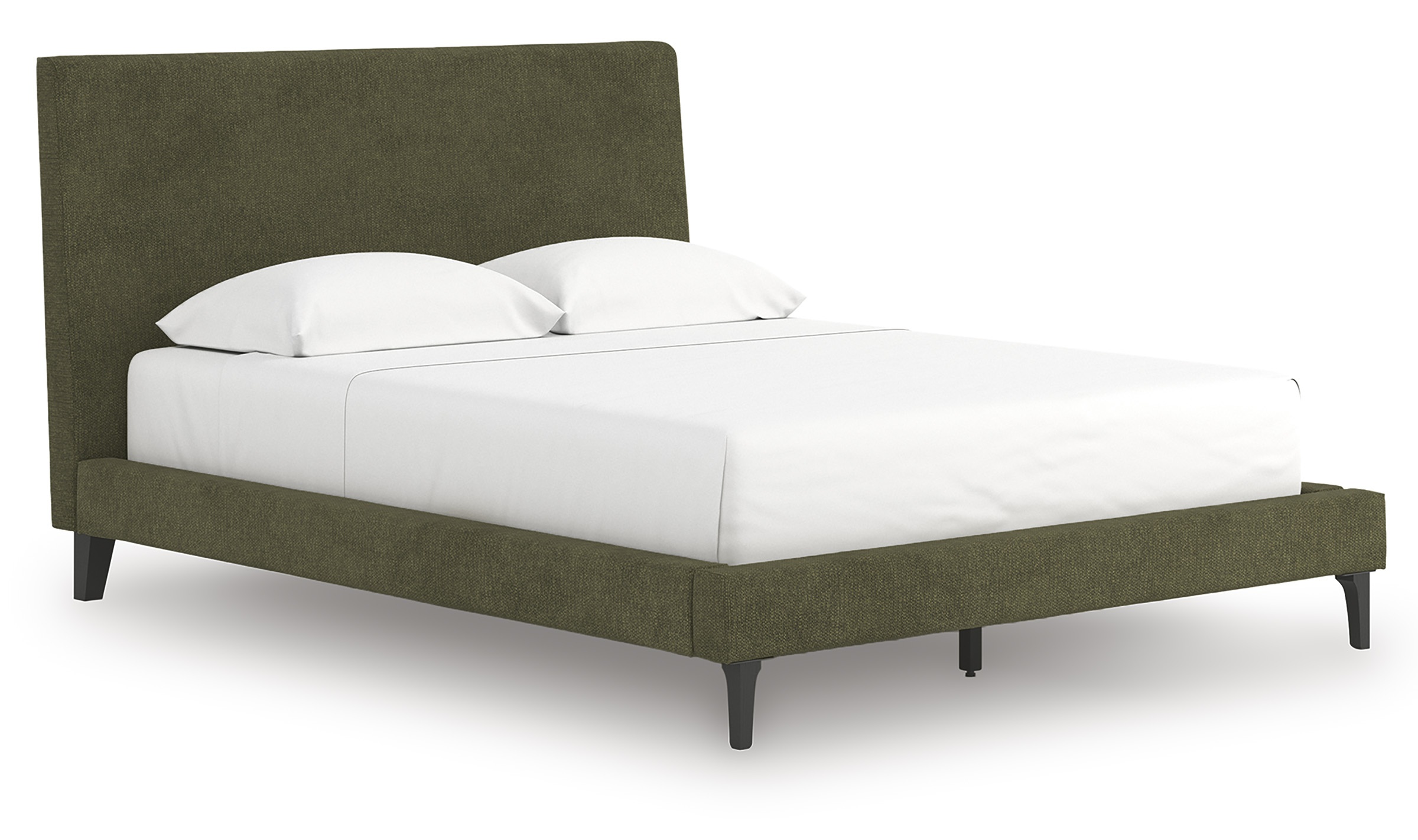 Chirason Upholstered Panel Bed w/Roll Slats, Queen Size