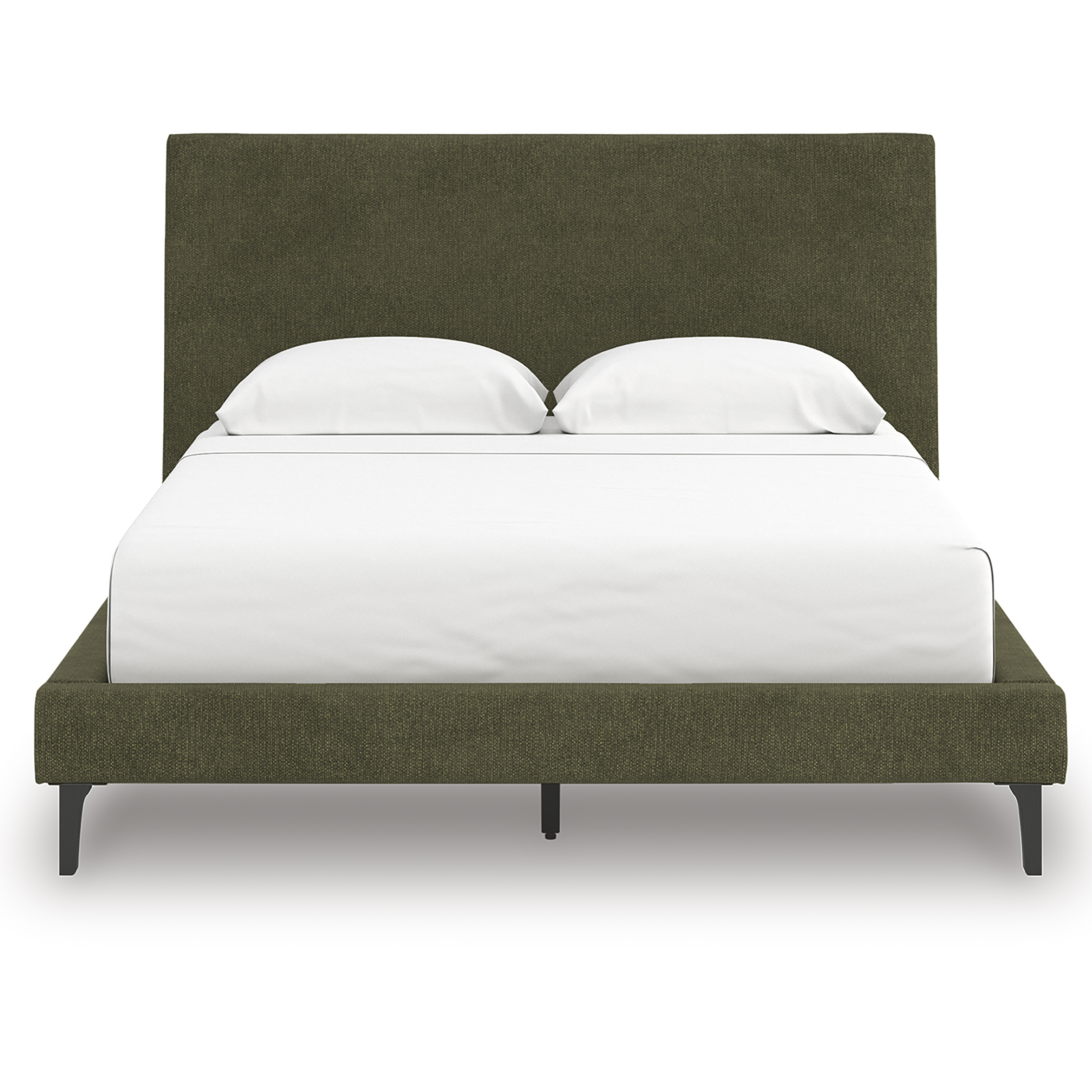 Chirason Upholstered Panel Bed w/Roll Slats, Queen Size