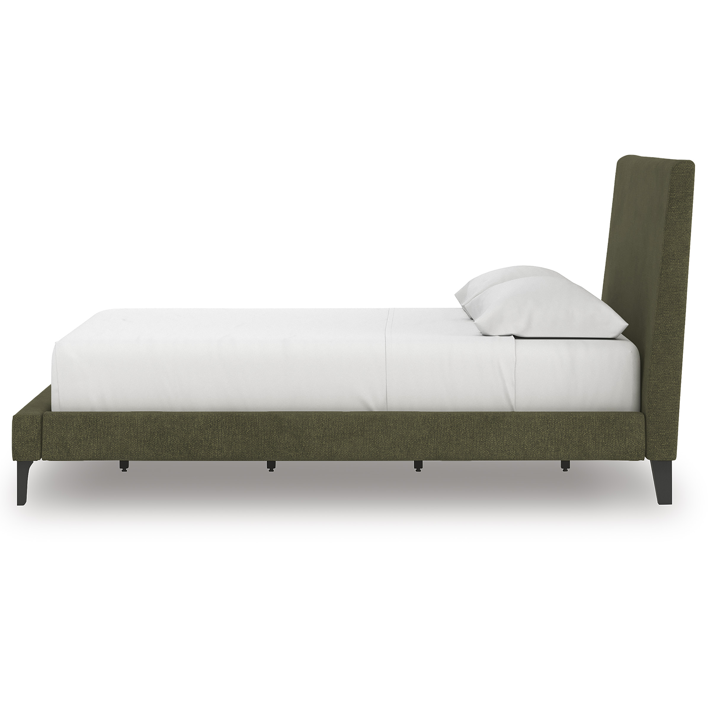 Chirason Upholstered Panel Bed w/Roll Slats, Queen Size