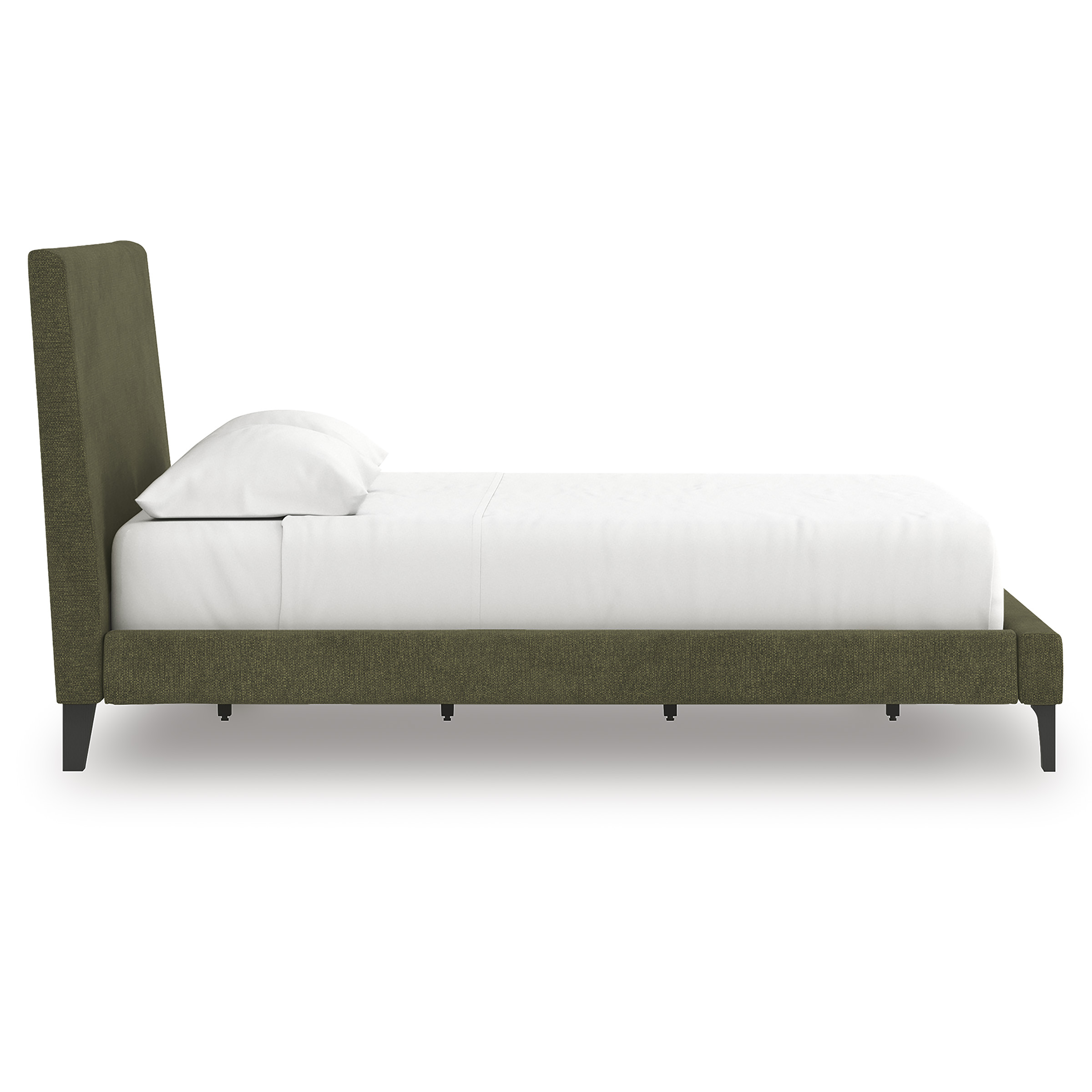 Chirason Upholstered Panel Bed w/Roll Slats, Queen Size