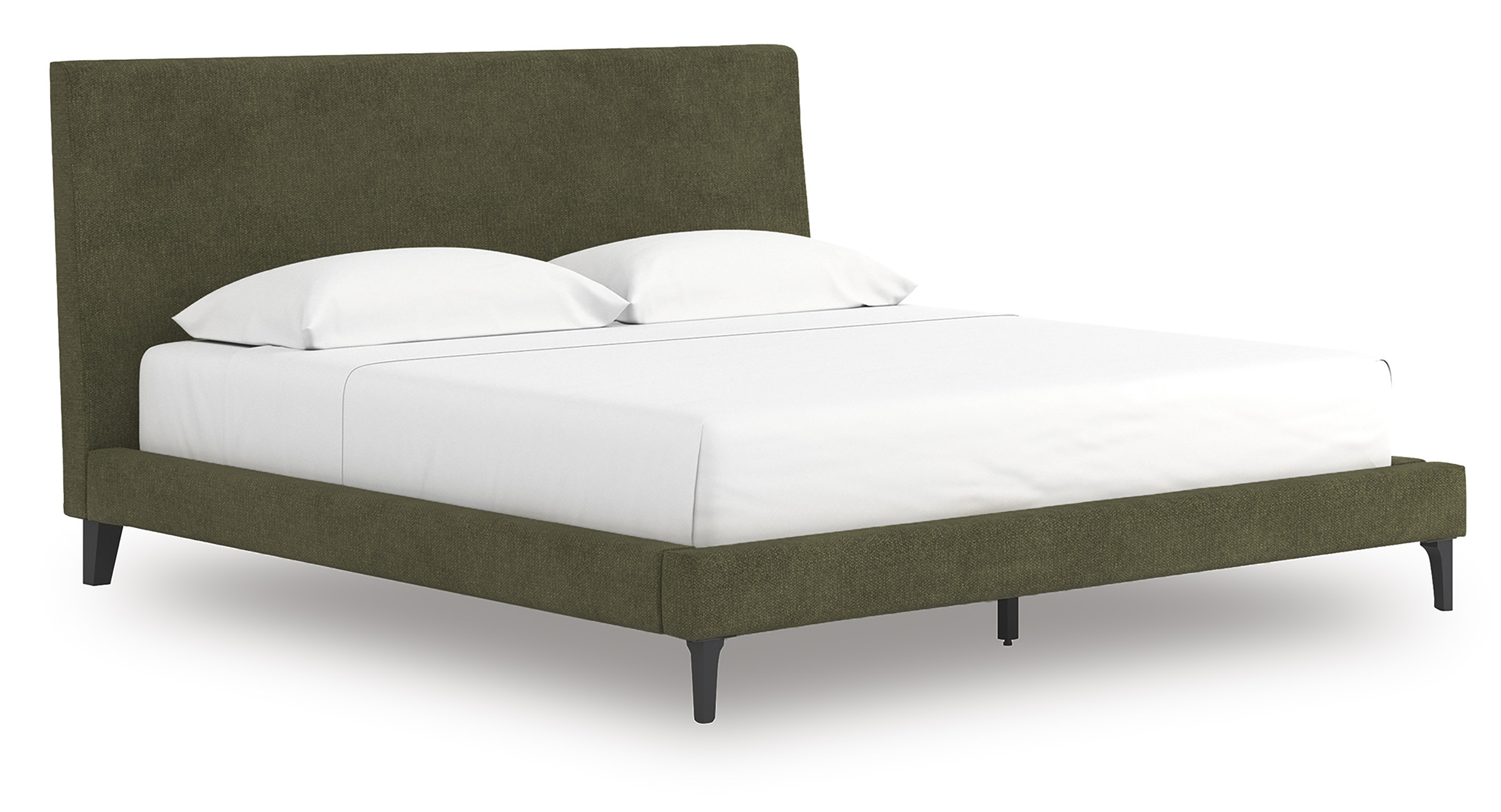 Chirason Upholstered Panel Bed w/Roll Slats, King Size