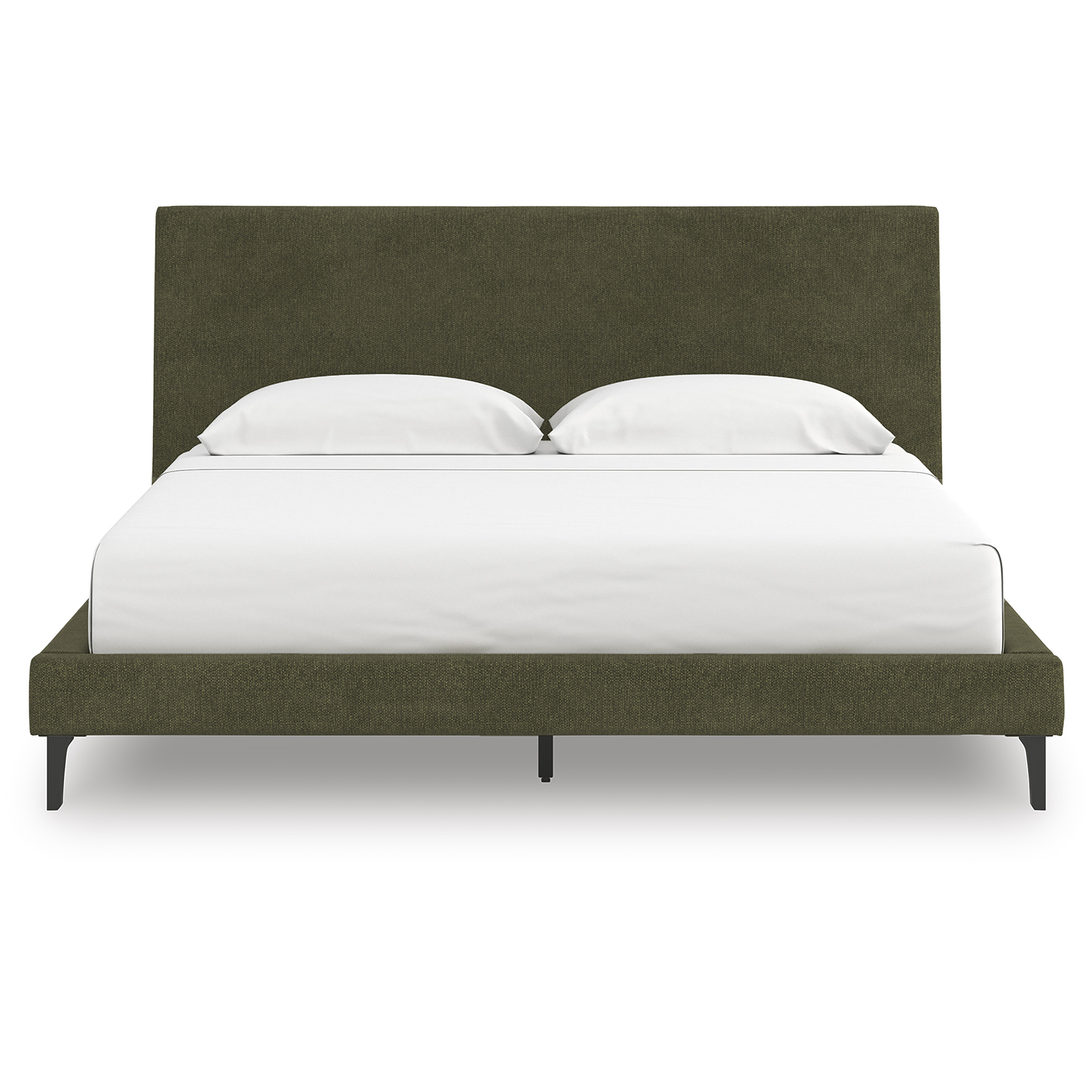 Chirason Upholstered Panel Bed w/Roll Slats, King Size