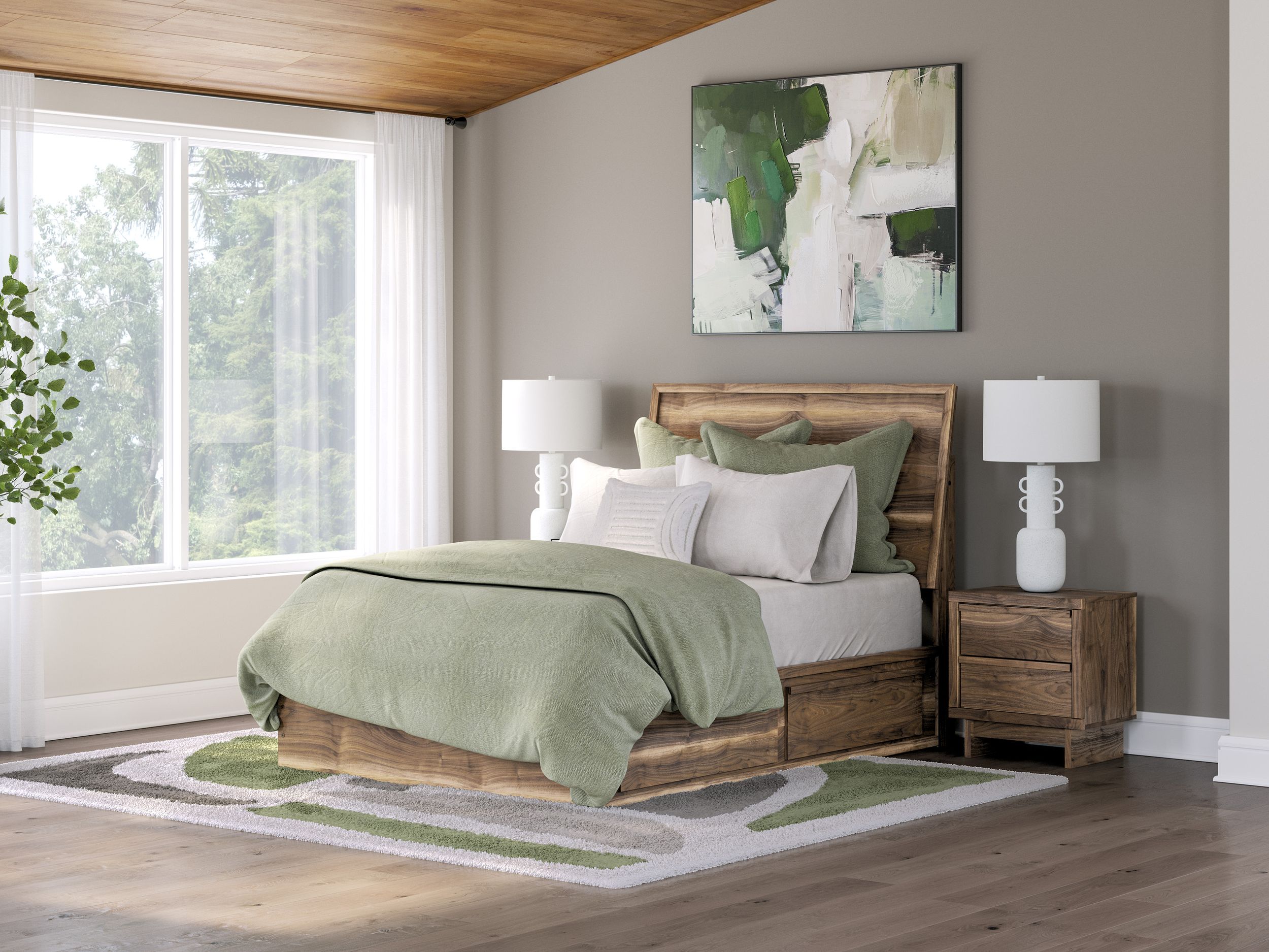 Chirason Wood Panel Storage Bed, Full Size