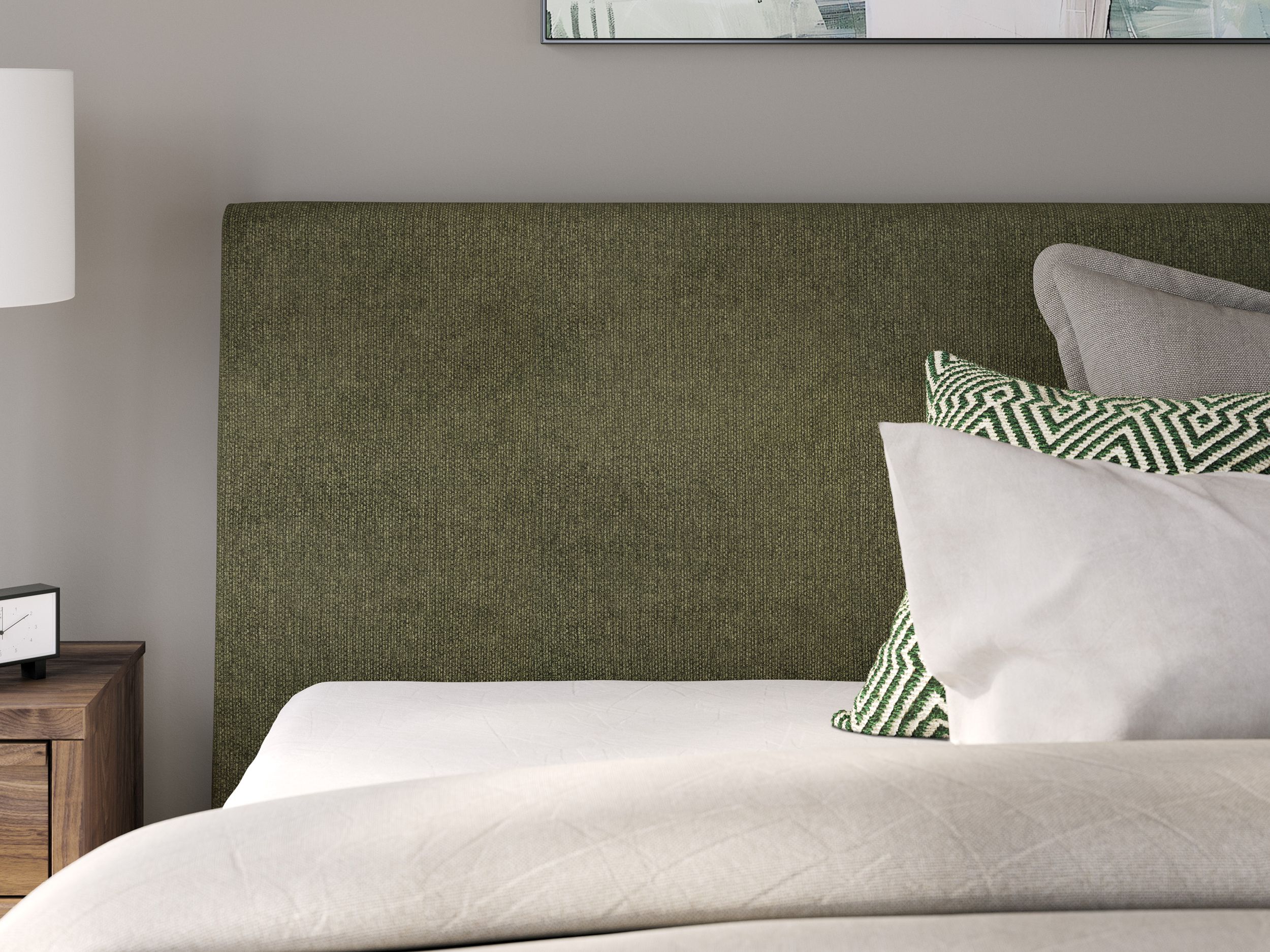 Chirason Upholstered Panel Bed w/Roll Slats, California King Size