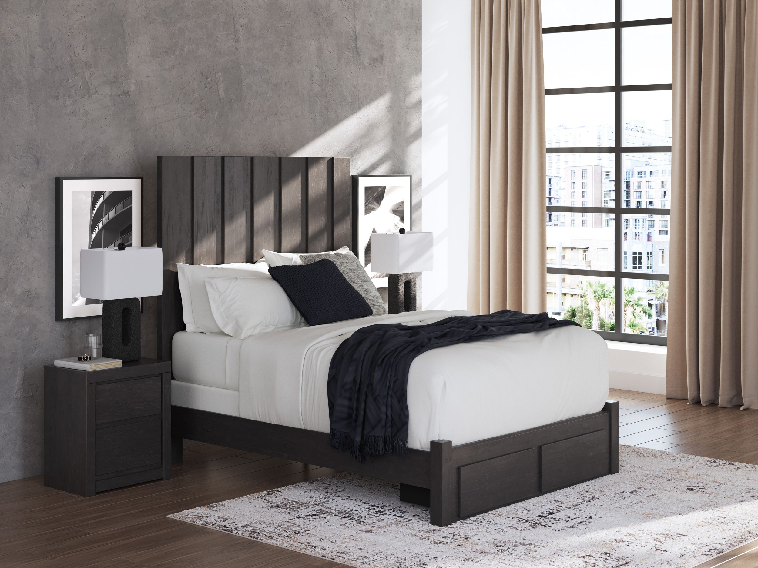 Fraluna MDF/Plywood Panel Storage Bedroom Set
