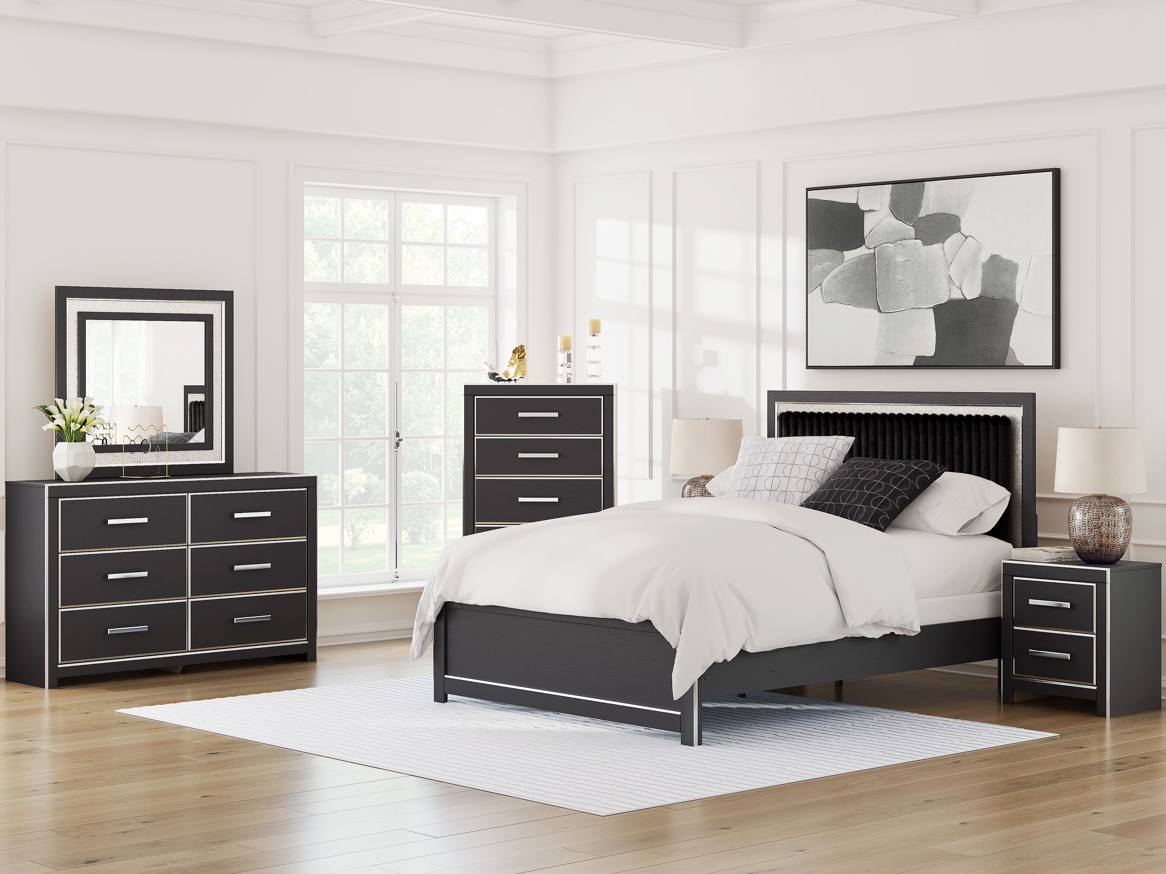 Zuraleus Wood/Polyester Panel Bedroom Set