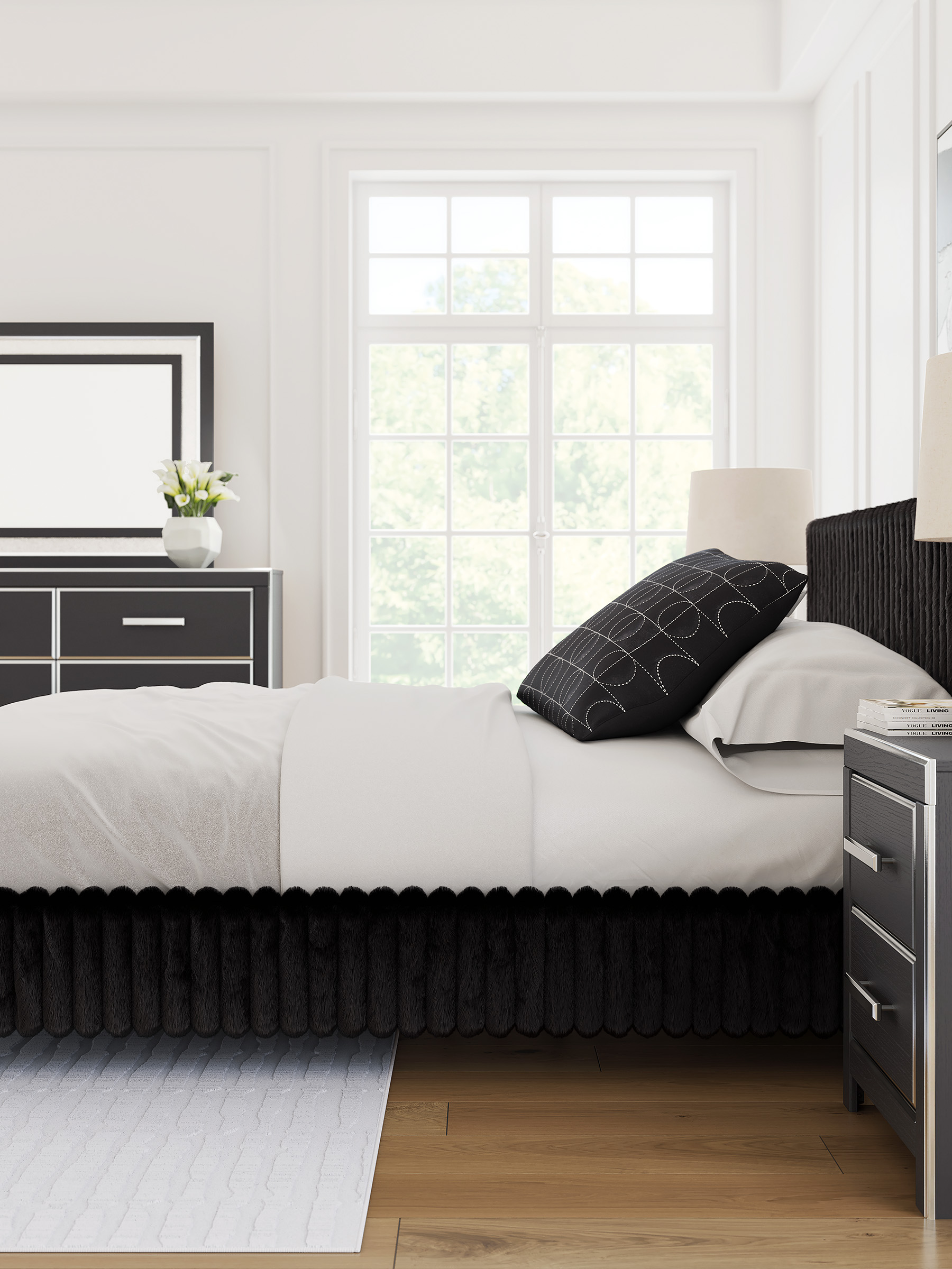 Zuraleus Polyester Upholstered Platform Bedroom Set