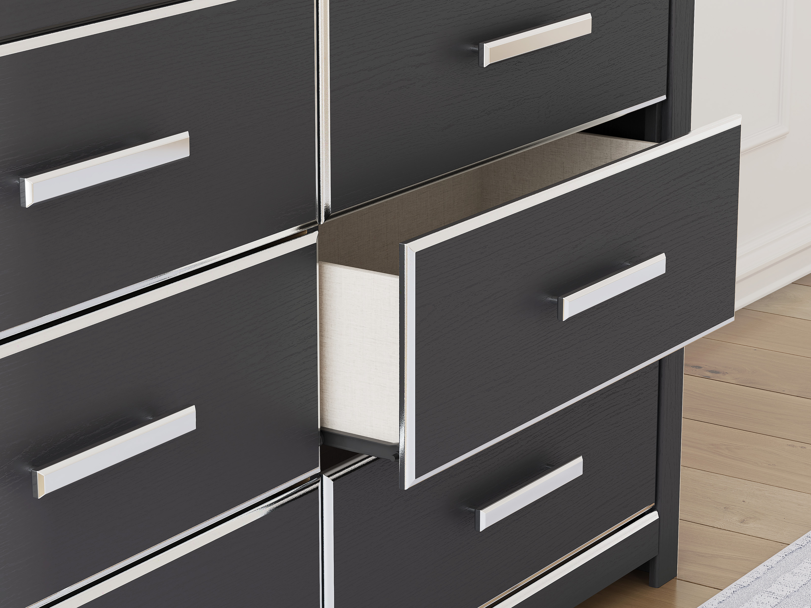 Zuraleus Wood/Polyester Storage Panel Bedroom Set