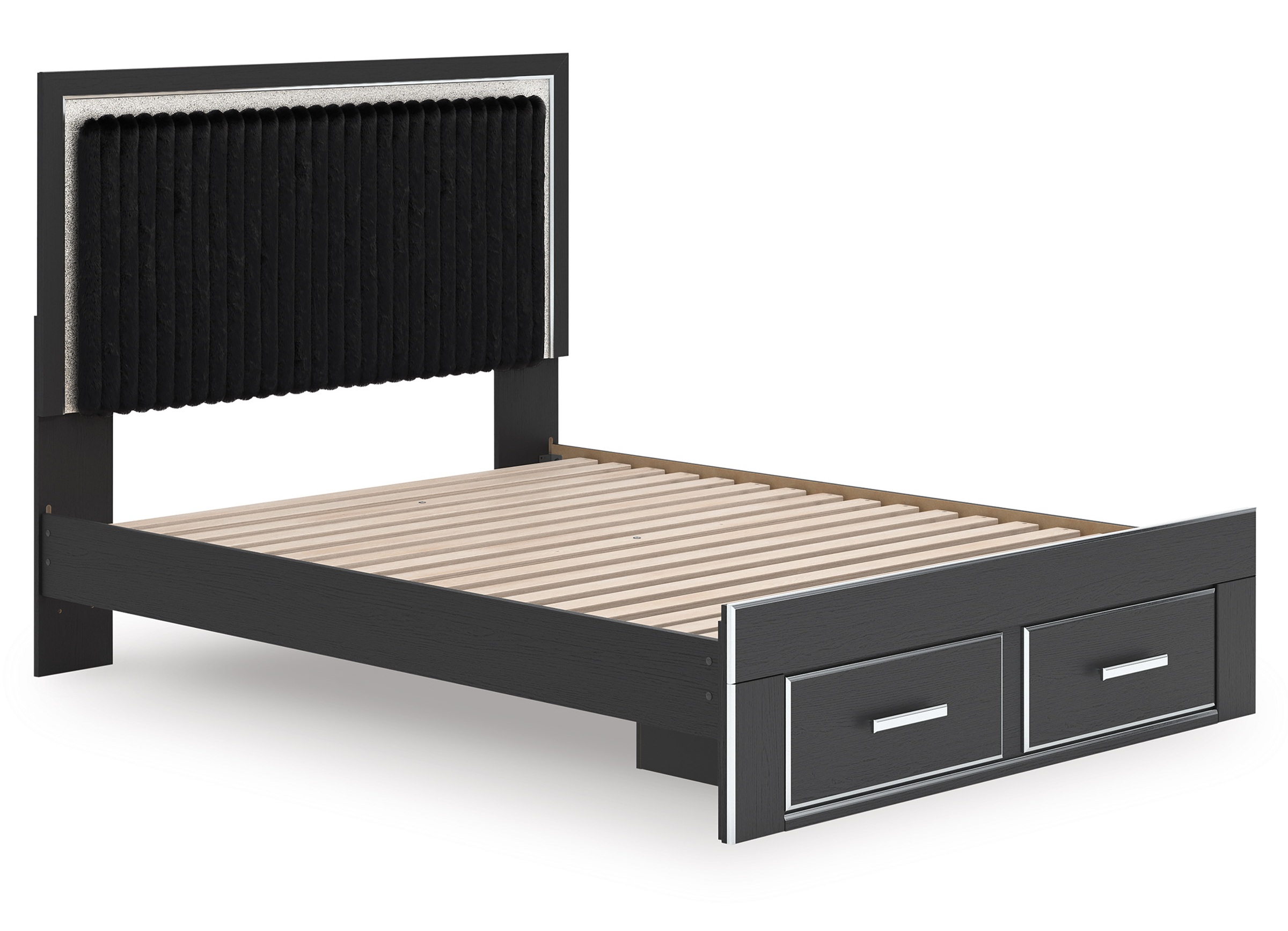 Zuraleus Wood/Polyester Storage Panel Bed