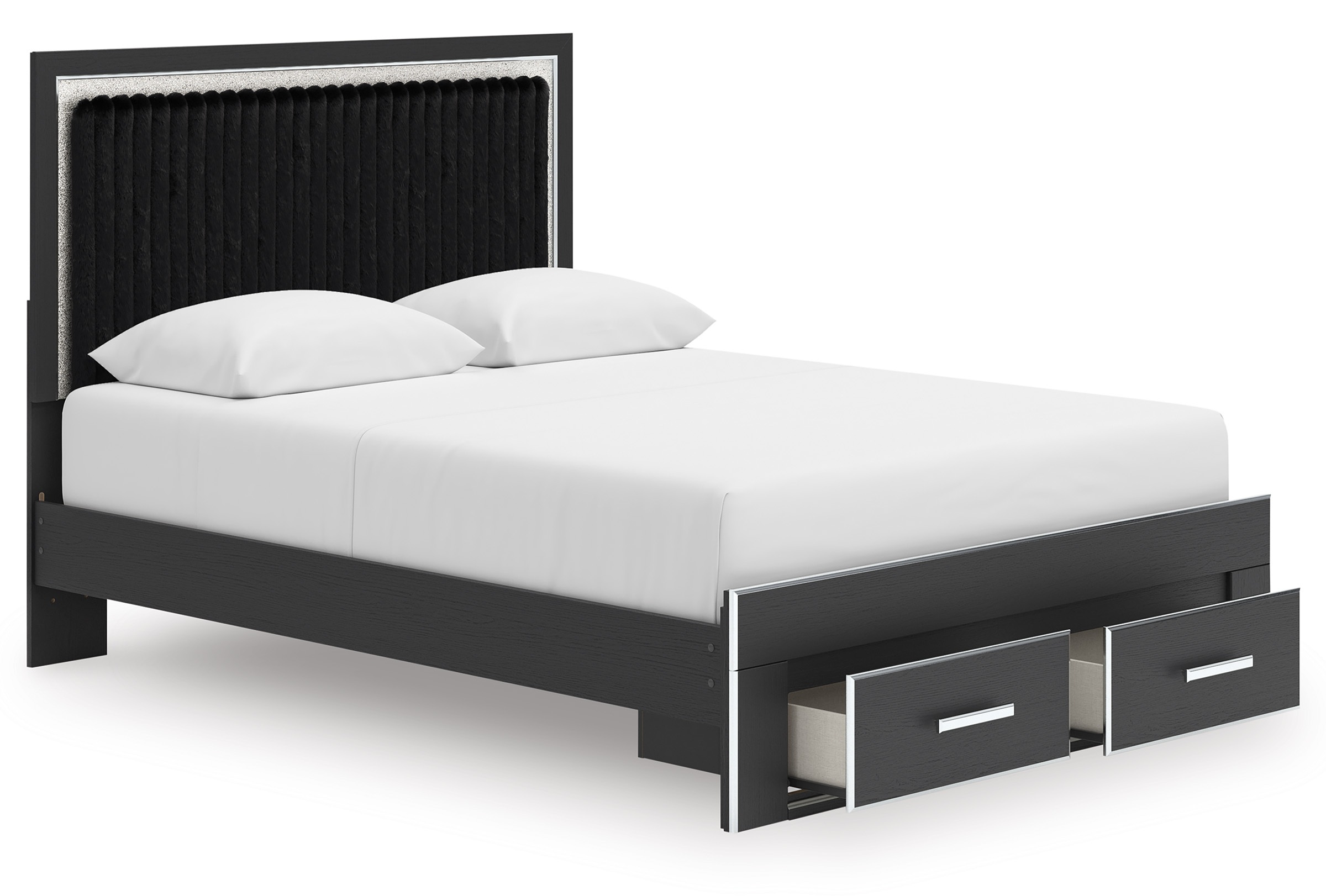 Zuraleus Wood/Polyester Storage Panel Bedroom Set