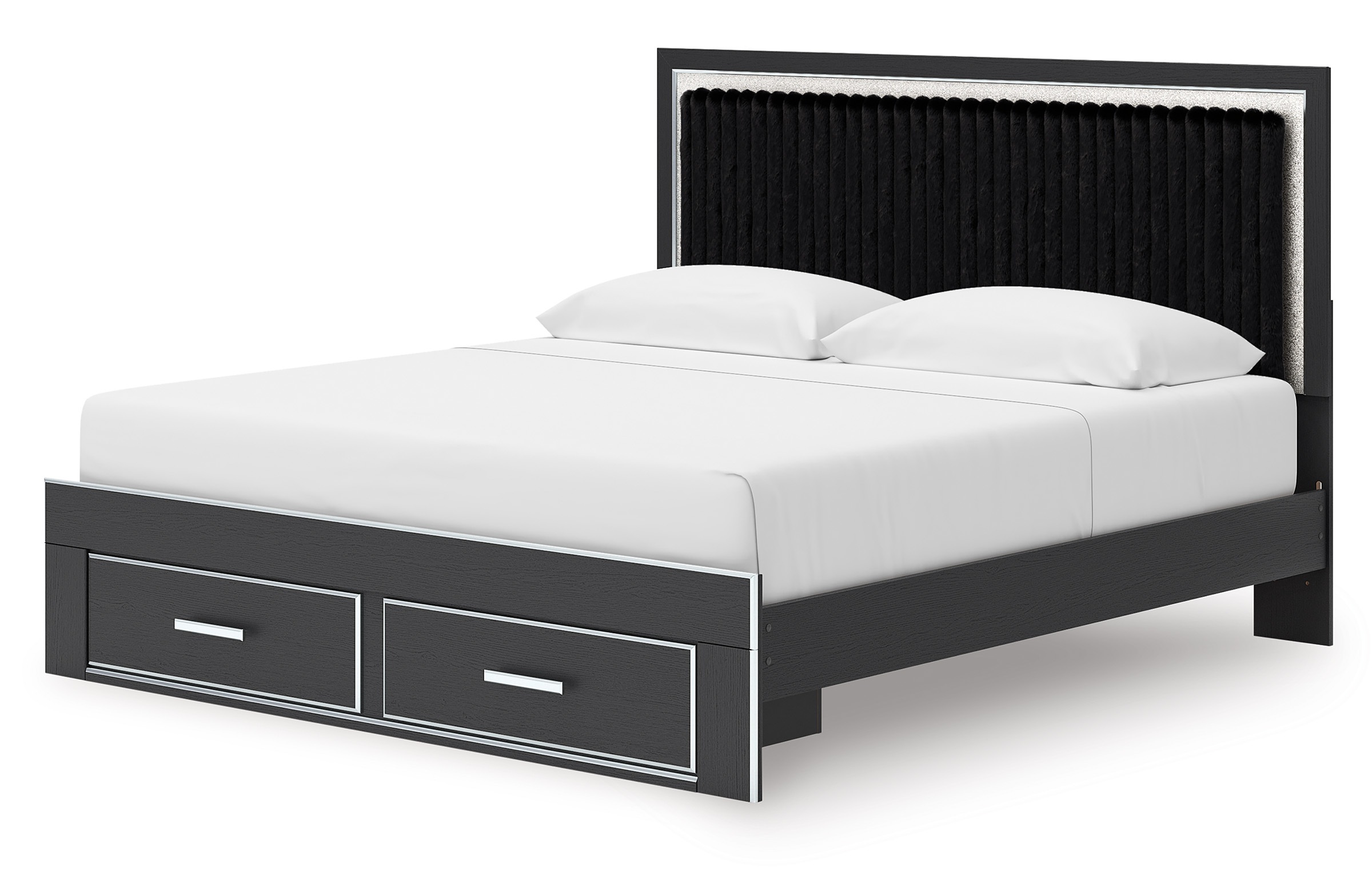 Zuraleus Wood/Polyester Storage Panel Bed, King Size